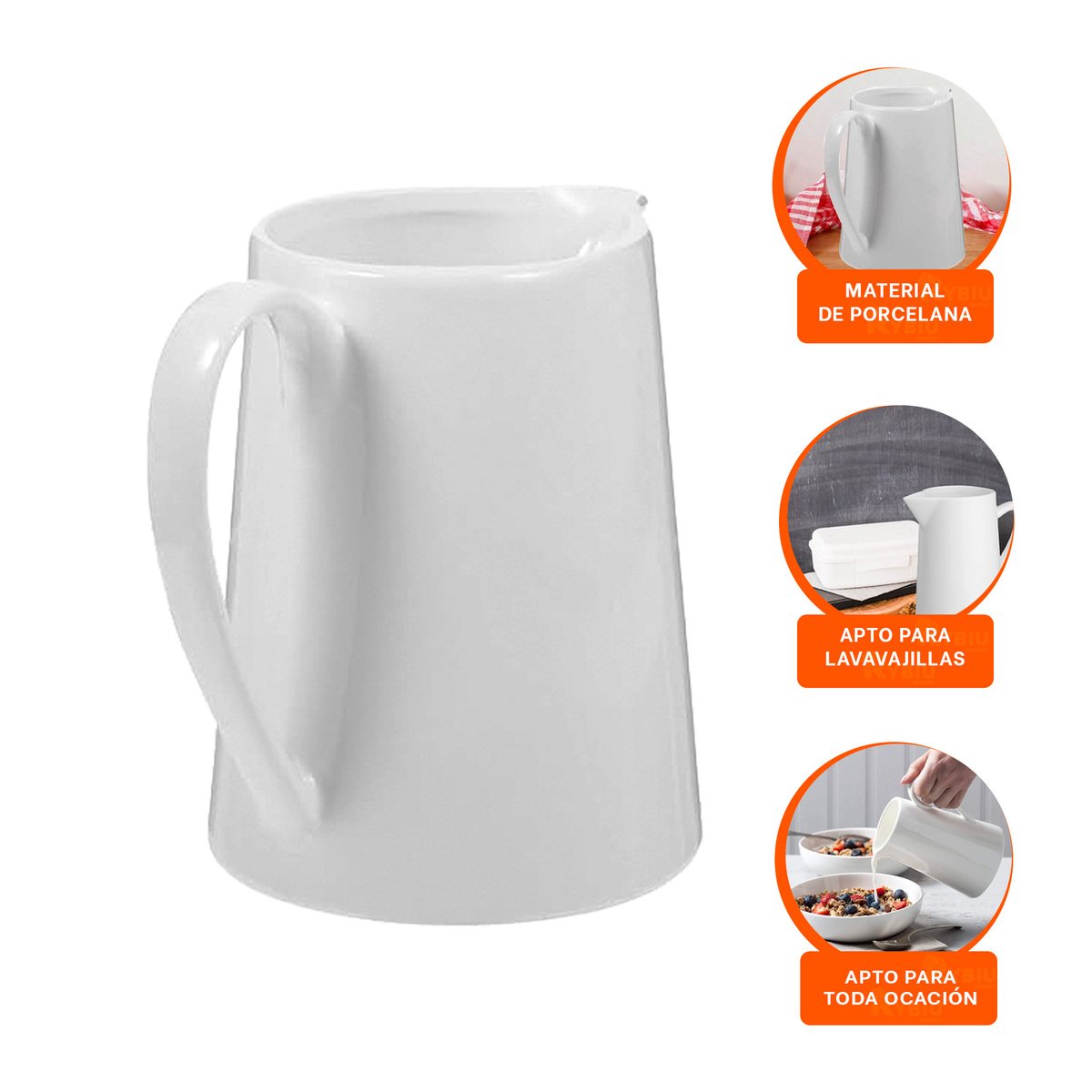 DISPENSADOR DE CERAMICA BLANCO PARA BEBIDAS EN MESA FAMILIAR - 3