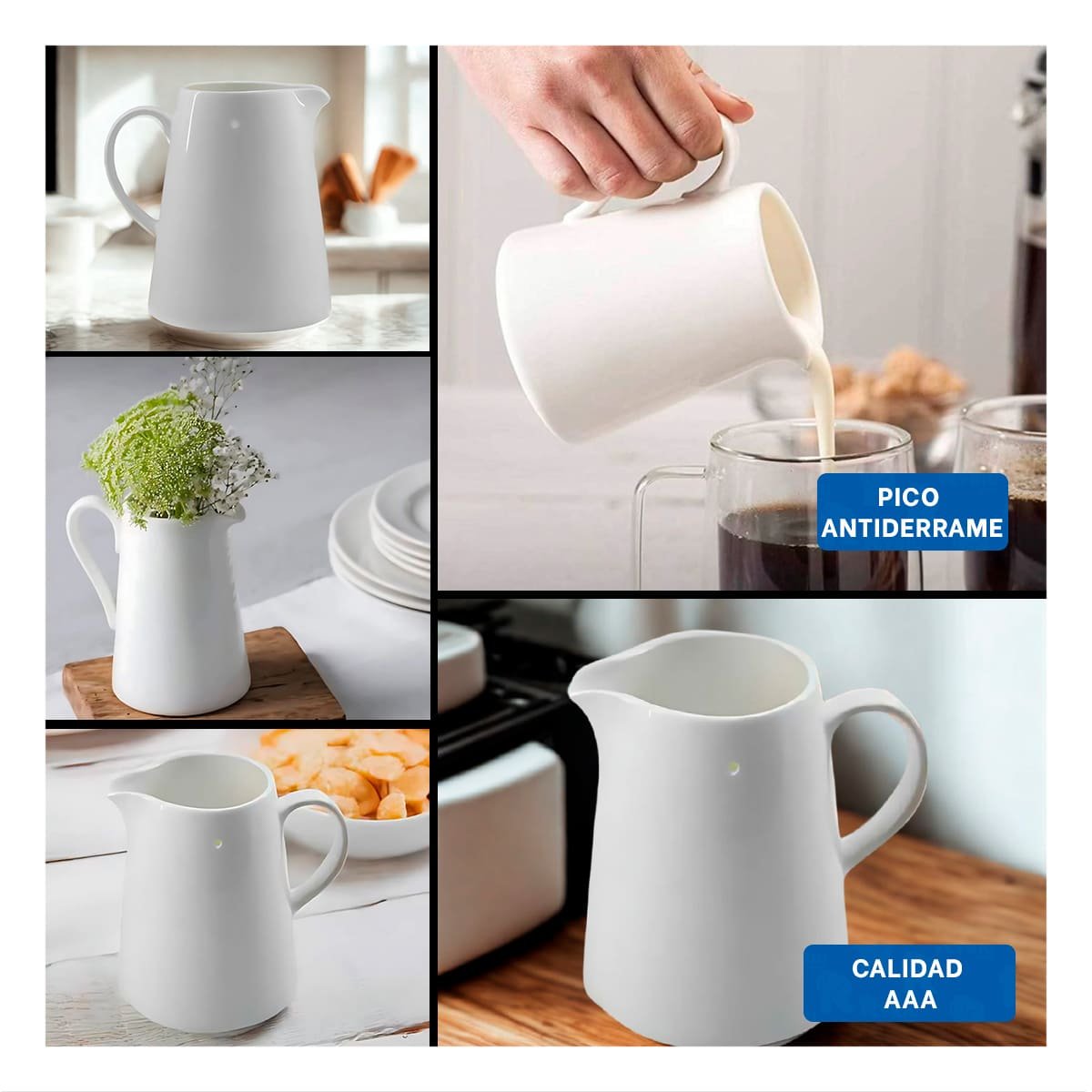 PACK12 COMPLEMENTO MODERNO DE CERAMICA BLANCO PARA COMEDOR Y HOGAR Y+PAPEL REGALO - 2