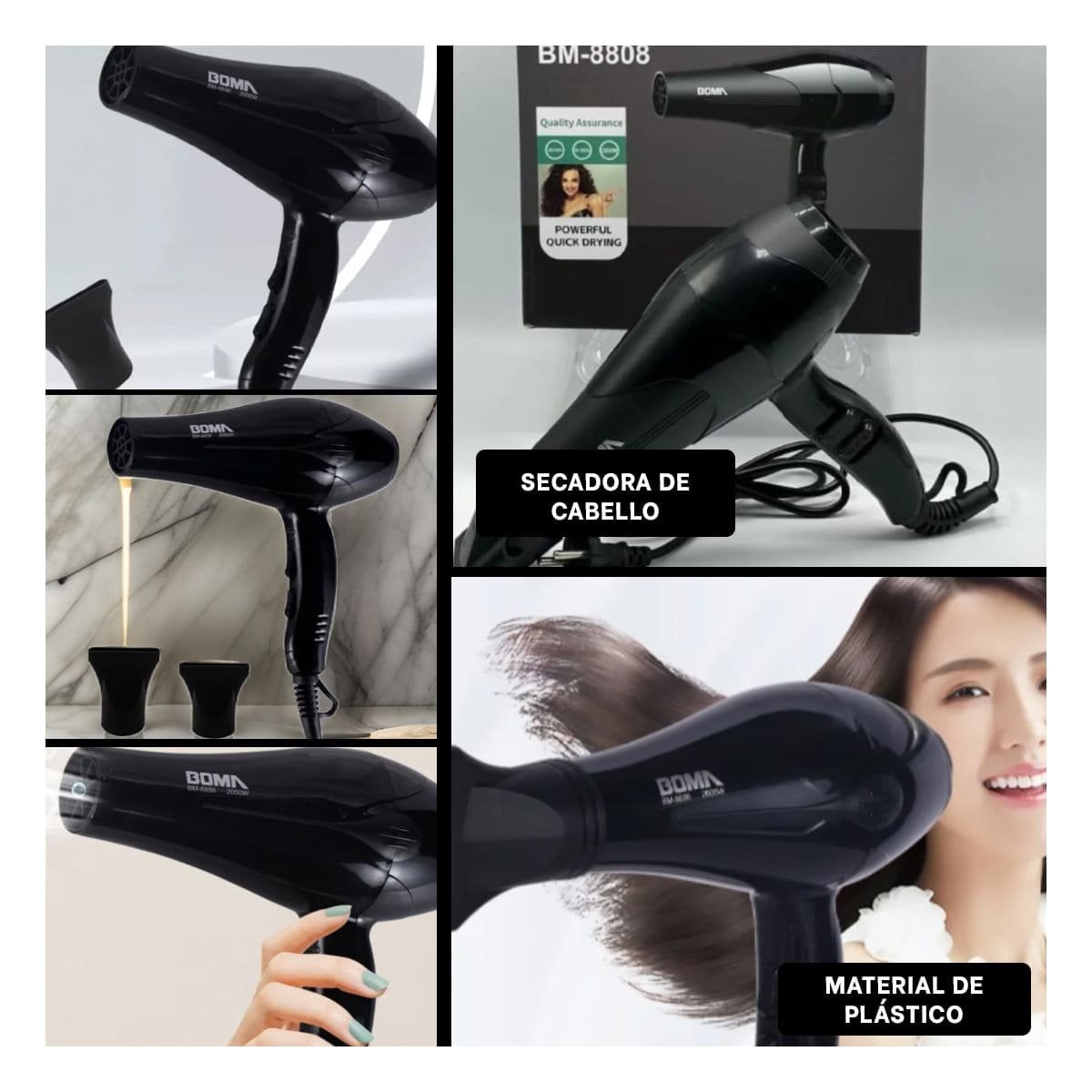 EQUIPO PARA SECADO DE CABELLO DE COLOR NEGRO MODERNO Y+POST IT - 1