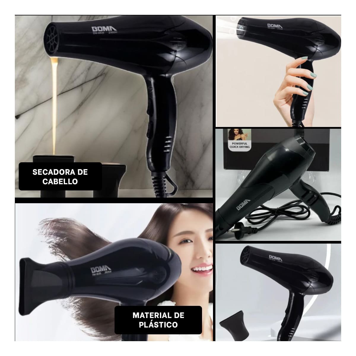EQUIPO PARA SECADO DE CABELLO DE COLOR NEGRO MODERNO Y+POST IT - 5