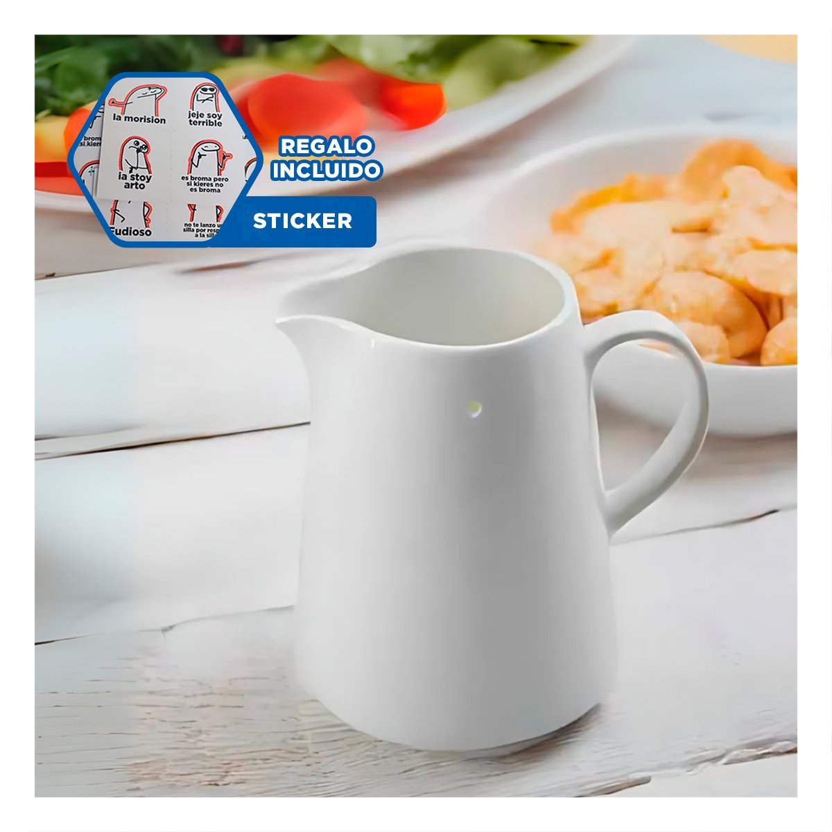COMPLEMENTO DE CERAMICA BLANCO PARA COCINA Y HOGAR CON ESTILO Y+REGALO STICKER - 1