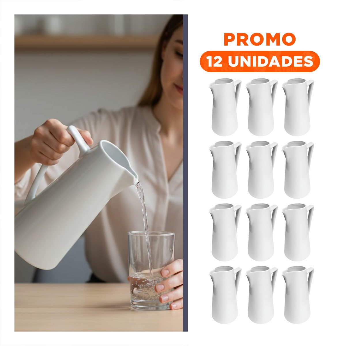 PACK12 ACCESORIO MODERNO DE CERAMICA BLANCO PARA HOGAR Y SERVICIO Y+REGALO STICKER - 1