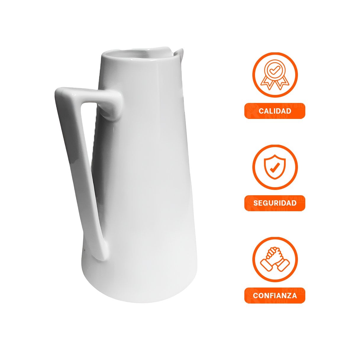 DISPENSADOR DE CERAMICA BLANCO PARA BEBIDAS EN MESA FAMILIAR - 3