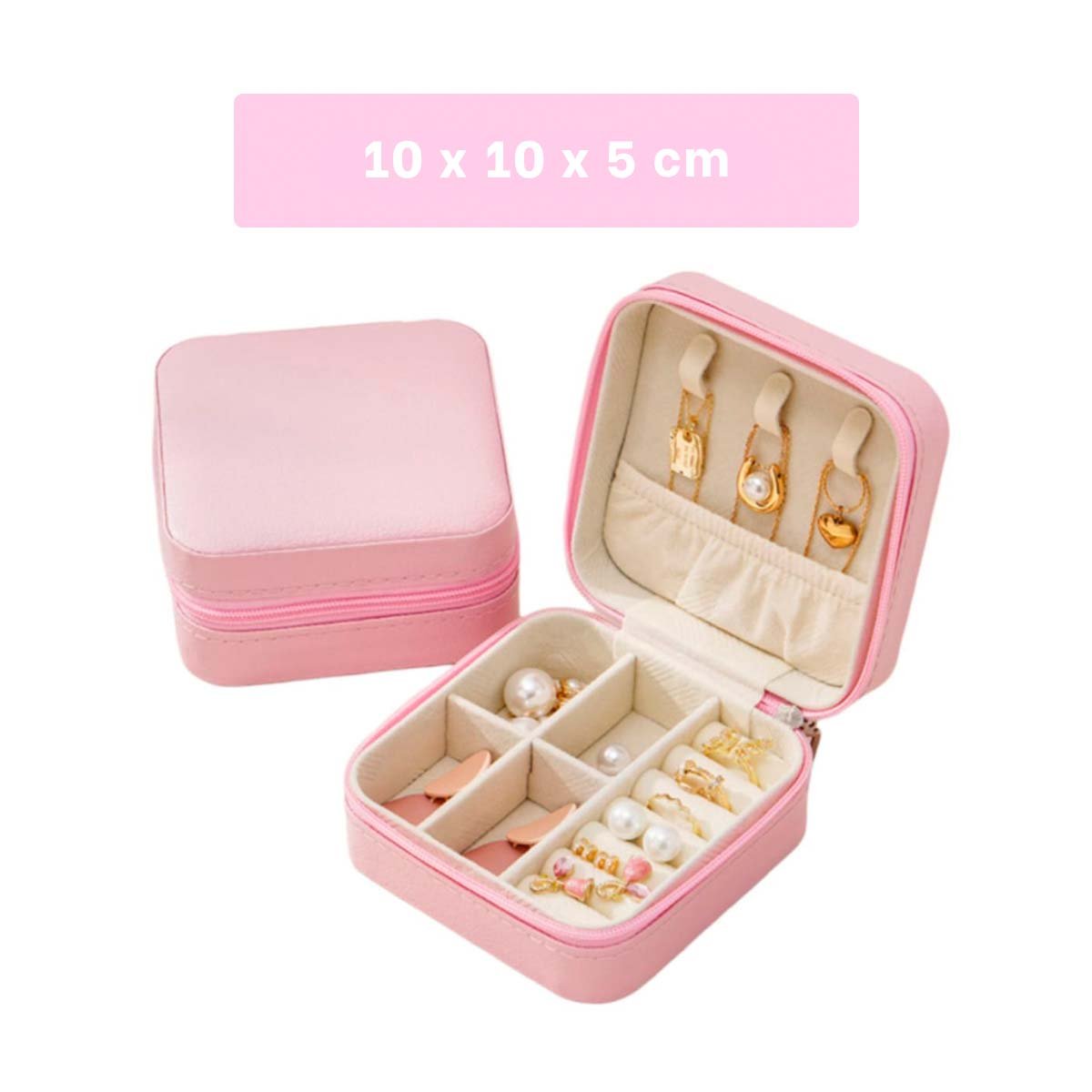 PRESENTACION JOYERO MINI PORTATIL PARA MUJER EN ROSADO CLARO Y+POST IT - 4