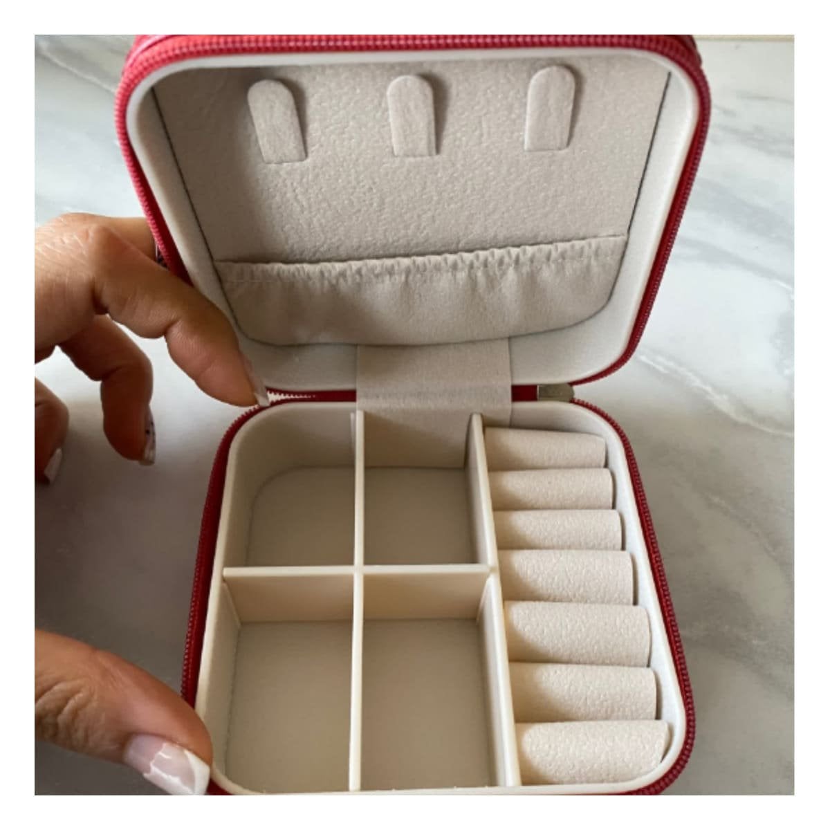 PACK12 MODELO ROJO MINI JOYERO PORTATIL PARA MUJER Y+PAPEL REGALO - 5