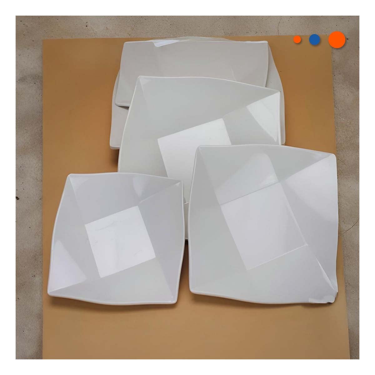 ACCESORIO CUADRADO MODELO ORIGAMI BLANCO PARA MESA Y DECORACION CONTEMPORANEA Y+LIGAS REGALO - 1
