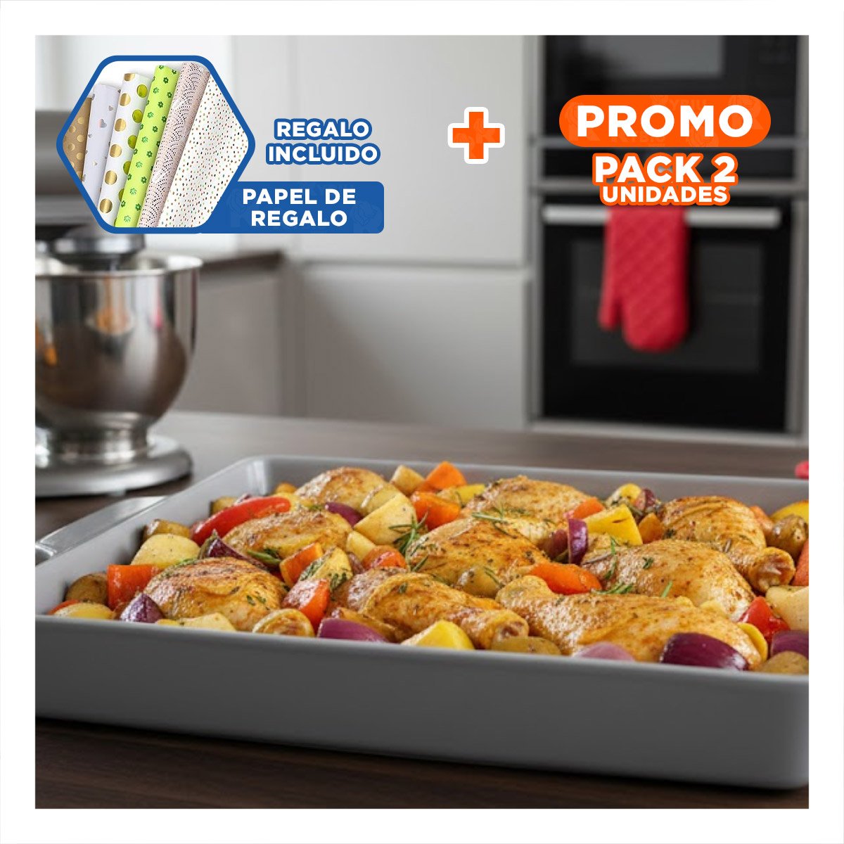 PACK2 PIEZA MODERNA CUADRADA PLOMO PARA COMEDOR DIARIO EN FAMILIA Y+PAPEL REGALO - 1