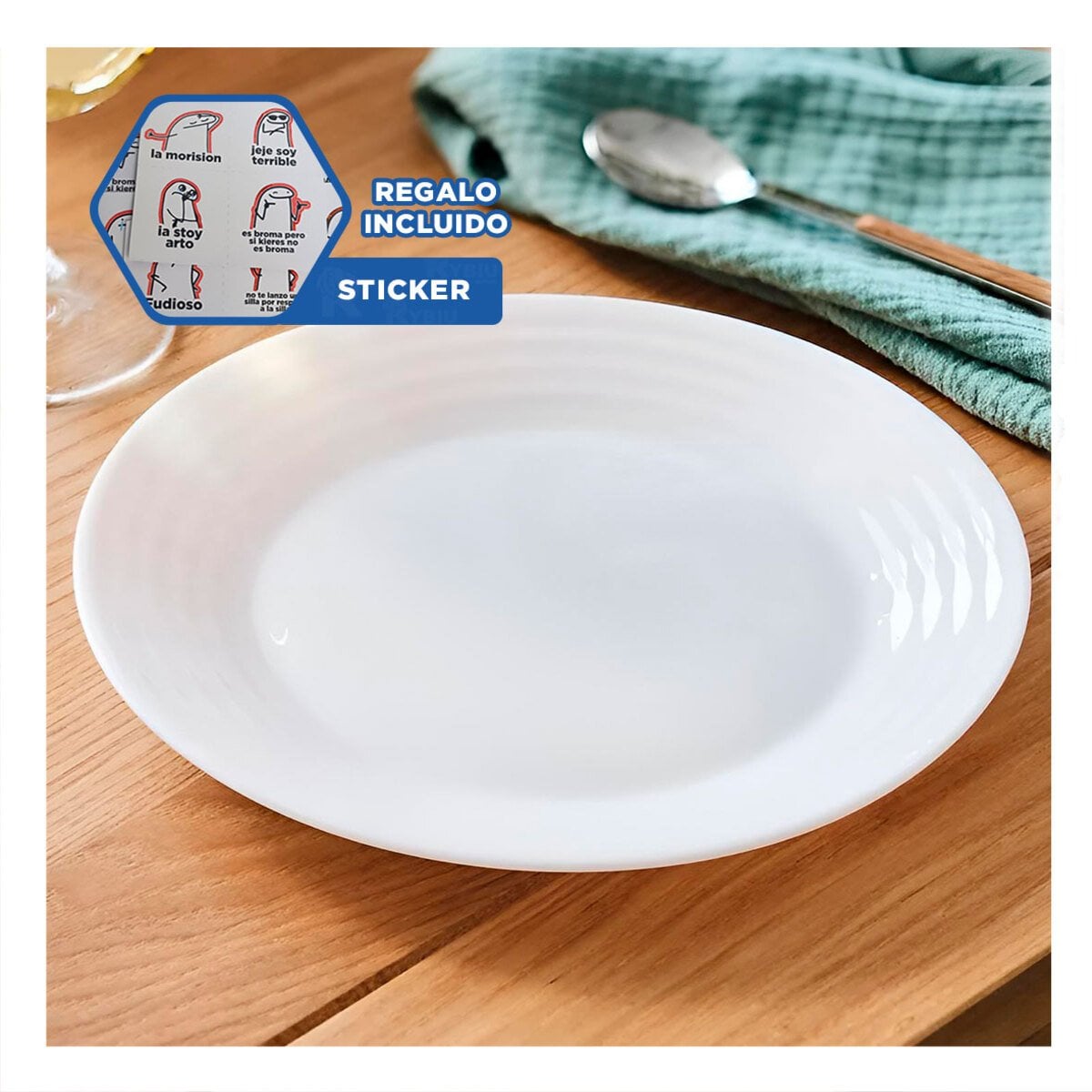 COMPLEMENTO CIRCULAR CON BORDE A RAYAS PARA HOGAR MODERNO Y ELEGANTE Y+REGALO STICKER - 1
