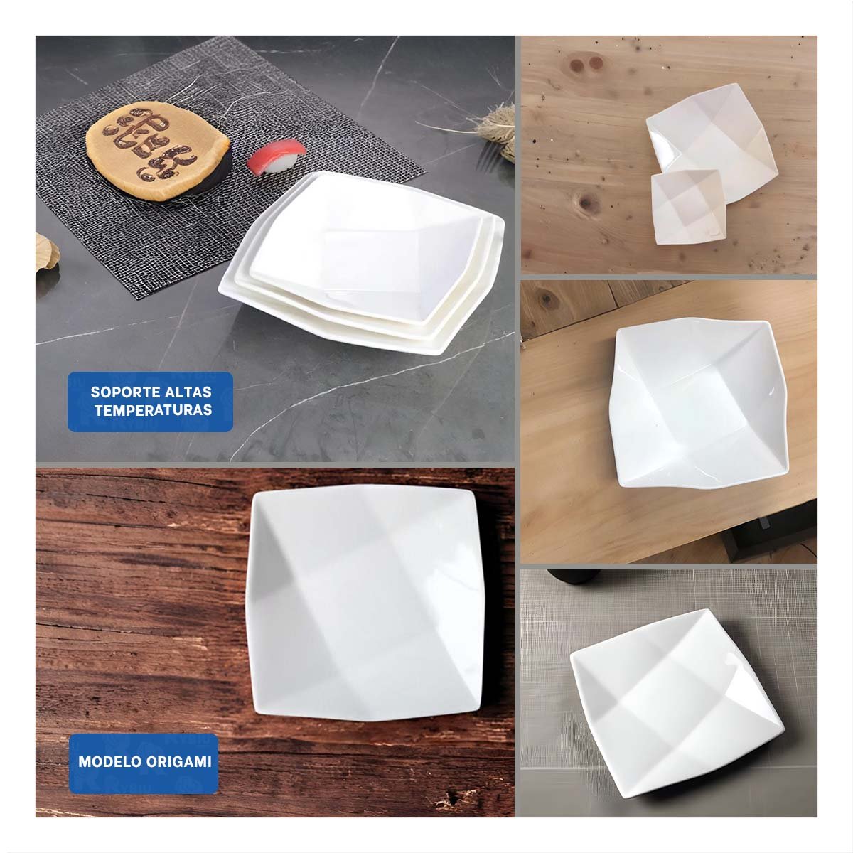PACK4 ARTICULO DECORATIVO CUADRADO MODELO ORIGAMI BLANCO PARA HOGAR MODERNO Y+REGALO STICKER - 2