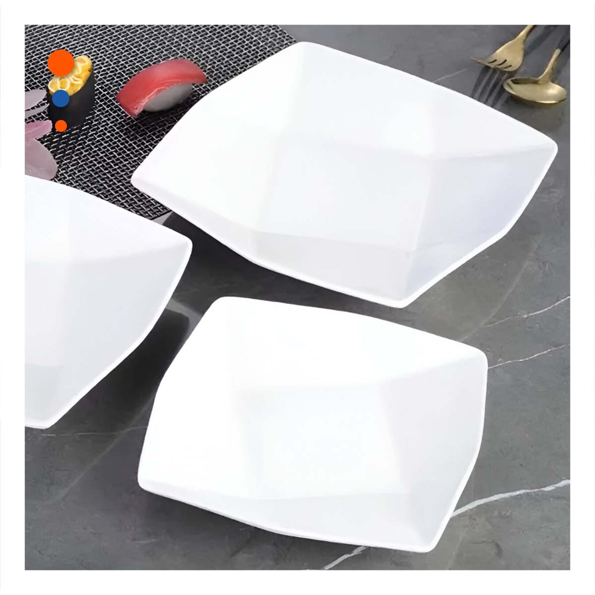 PACK4 ARTICULO DECORATIVO CUADRADO MODELO ORIGAMI BLANCO PARA HOGAR MODERNO Y+REGALO STICKER - 5