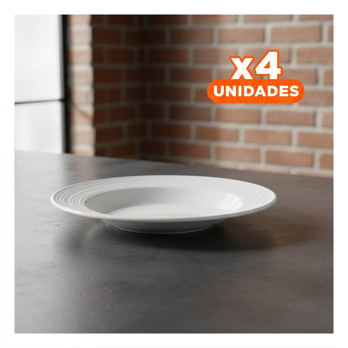 PACK4 COMPLEMENTO ELEGANTE CIRCULAR CON BORDE A RAYAS PARA CASA MODERNA - 1
