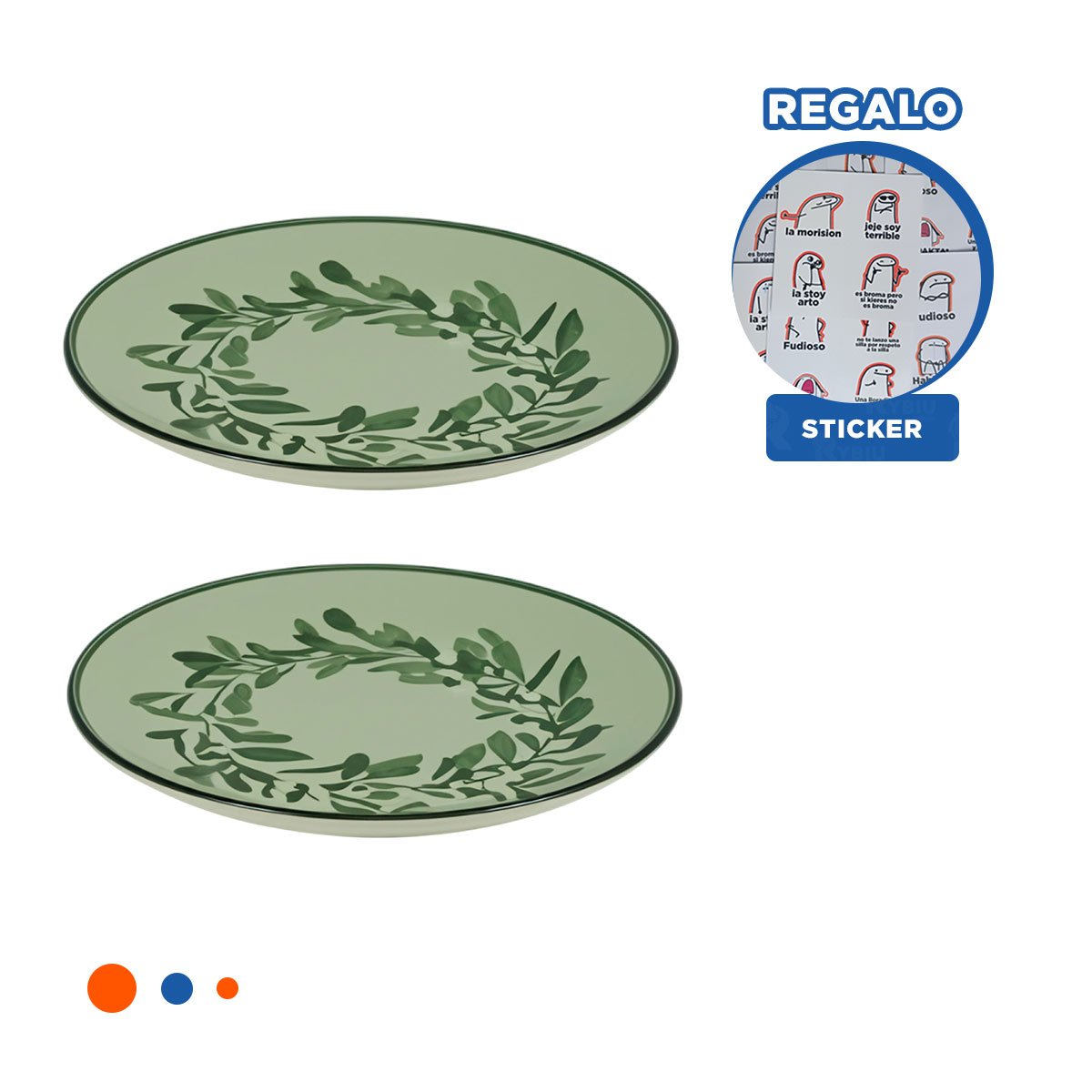 COMPLEMENTO CIRCULAR CON CORONA DE HOJAS PARA DECORACION EN CASA Y+REGALO STICKER - 1