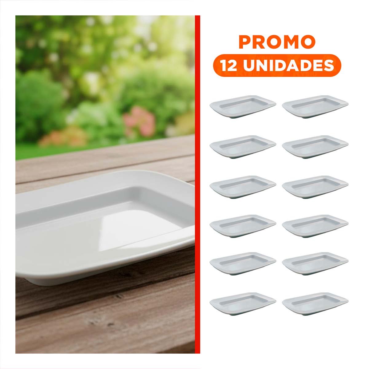 PACK12 COMPLEMENTO PARA CASA RECTANGULAR CON BORDE CURVO BLANCO Y+REGALO STICKER - 1