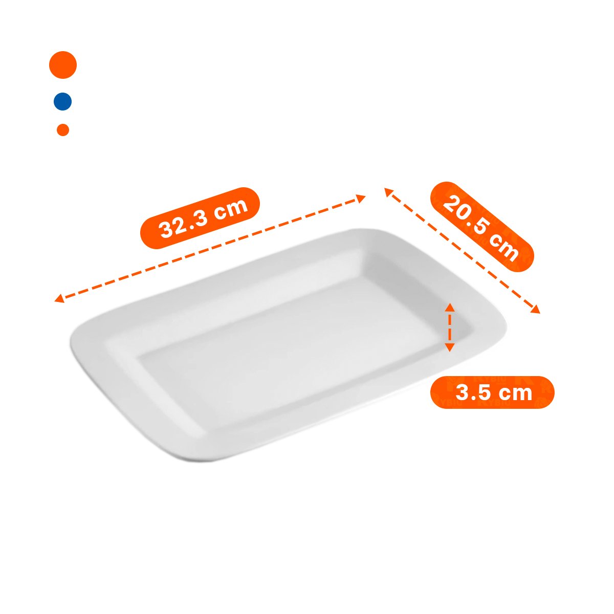 PACK12 COMPLEMENTO PARA CASA RECTANGULAR CON BORDE CURVO BLANCO Y+REGALO STICKER - 4