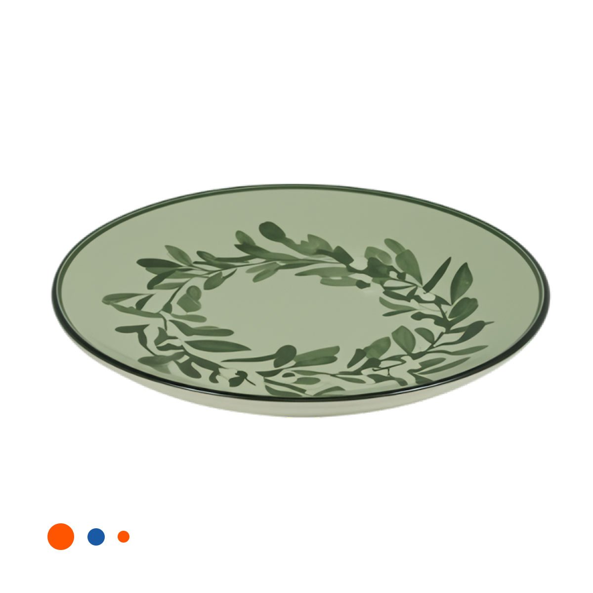 PACK12 PLATO HOGAR CIRCULAR CON CORONA DE HOJAS PARA DECORACION Y+REGALO STICKER - 2
