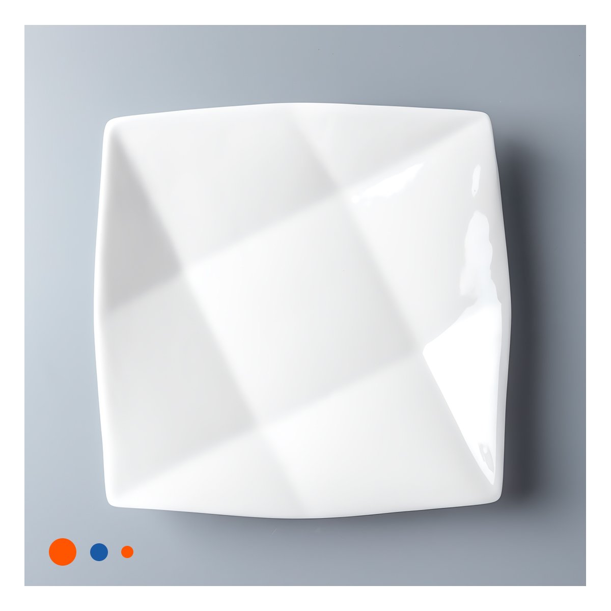 PACK2 PLATO ELEGANTE CUADRADO MODELO ORIGAMI PARA SERVICIO EN CASA - 2