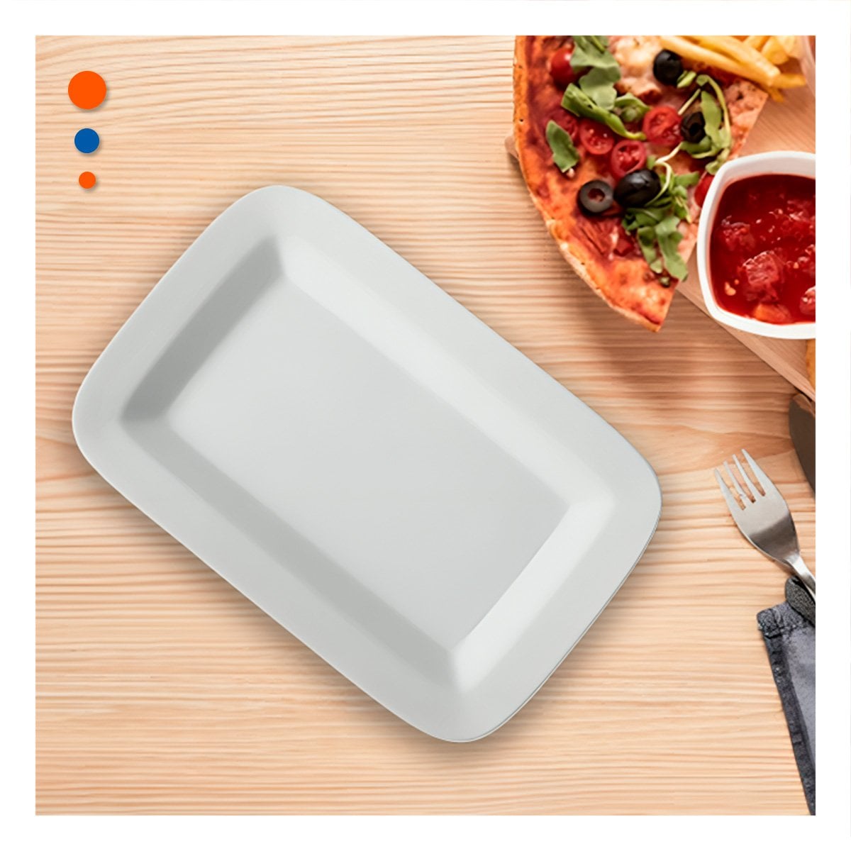 PACK2 COMPLEMENTO DECORATIVO RECTANGULAR CON BORDE CURVO BLANCO Y+REGALO STICKER - 5