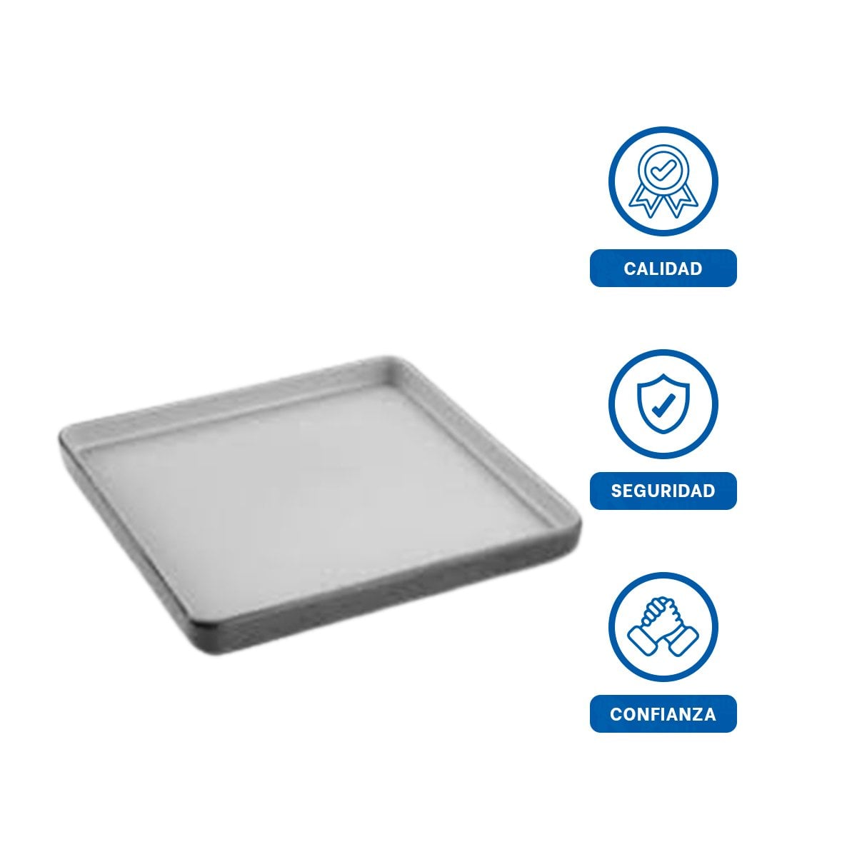 BANDEJA CUADRADA PLOMO PARA MESA Y DECORACION MODERNA EN EL HOGAR - 3