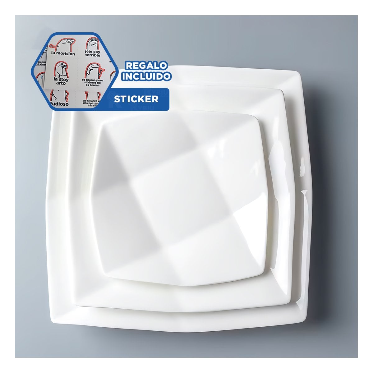 COMPLEMENTO CUADRADO MODELO ORIGAMI PARA HOGAR MODERNO Y ELEGANTE Y+REGALO STICKER - 1
