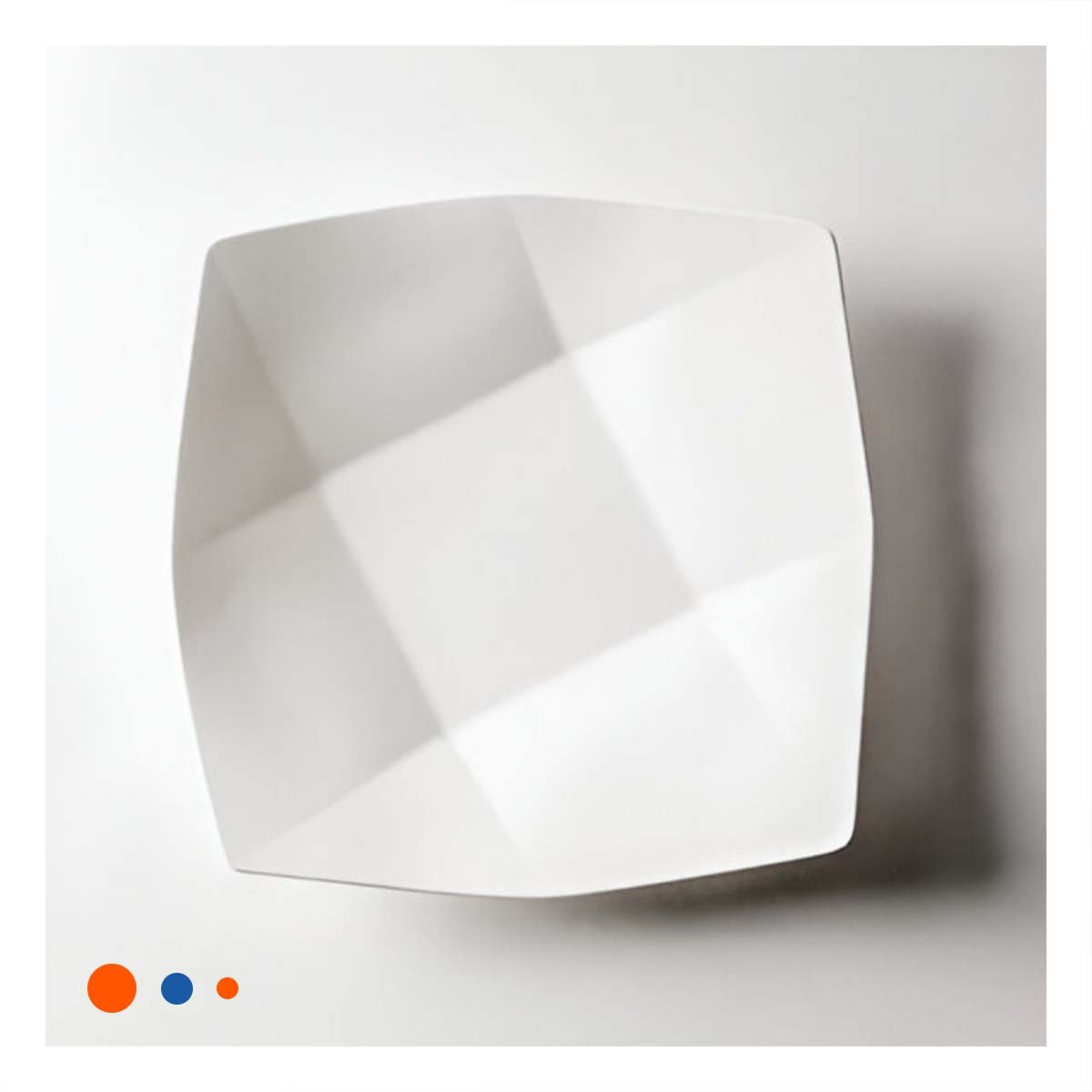 VAJILLA CUADRADA MODELO ORIGAMI BLANCO PARA MESA MODERNA EN CASA Y+PAPEL REGALO - 1