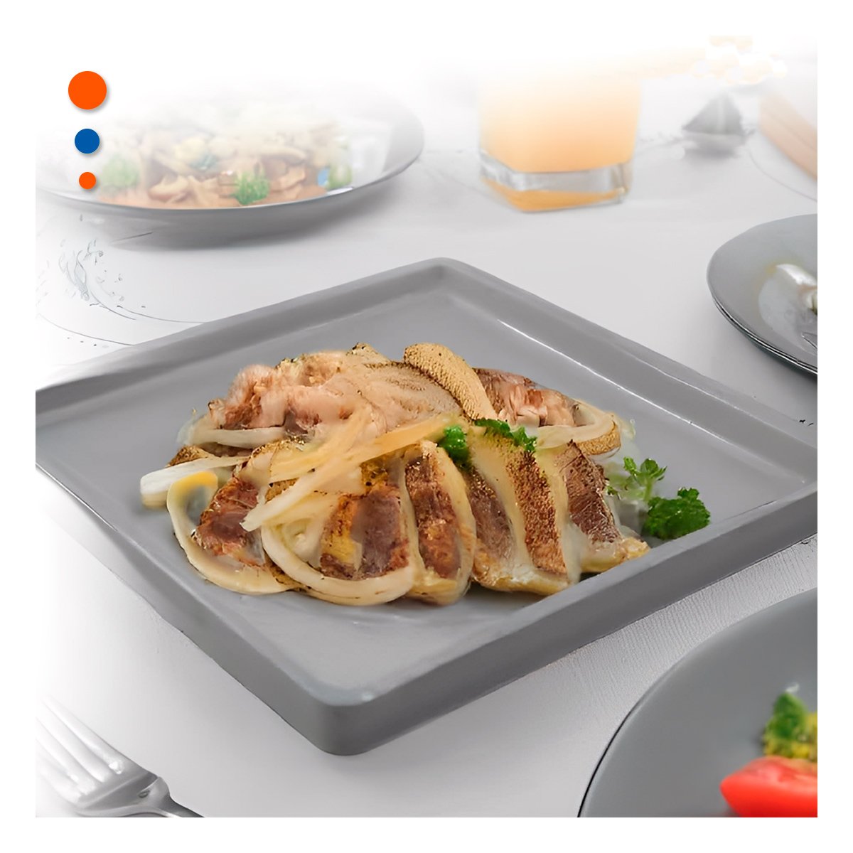 PACK12 FUENTE FUNCIONAL CUADRADA PLOMO PARA SERVICIO DIARIO EN COCINA - 5