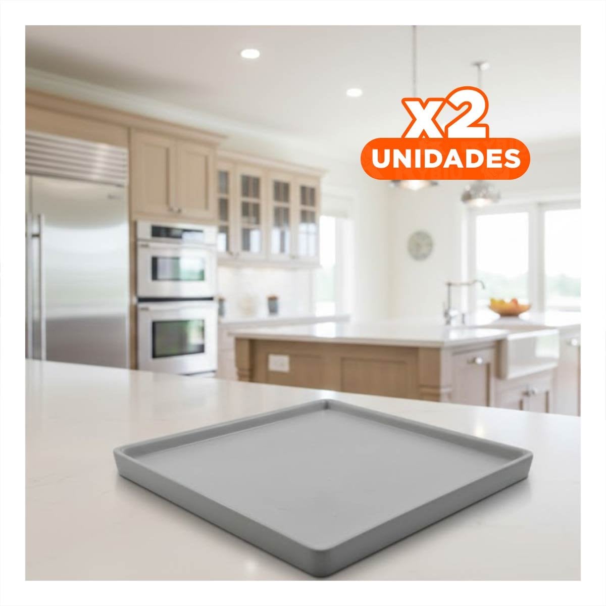 PACK2 VAJILLA ELEGANTE CUADRADA PLOMO PARA MESA PRINCIPAL Y EVENTOS Y+REGALO STICKER - 1