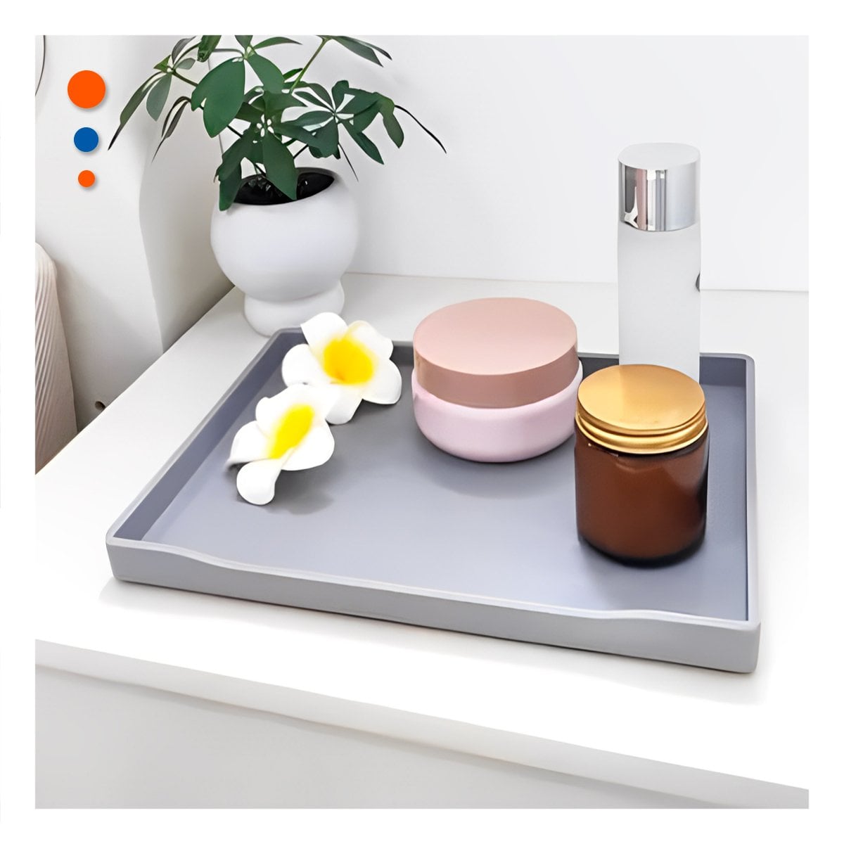 PACK2 VAJILLA ELEGANTE CUADRADA PLOMO PARA MESA PRINCIPAL Y EVENTOS Y+REGALO STICKER - 5