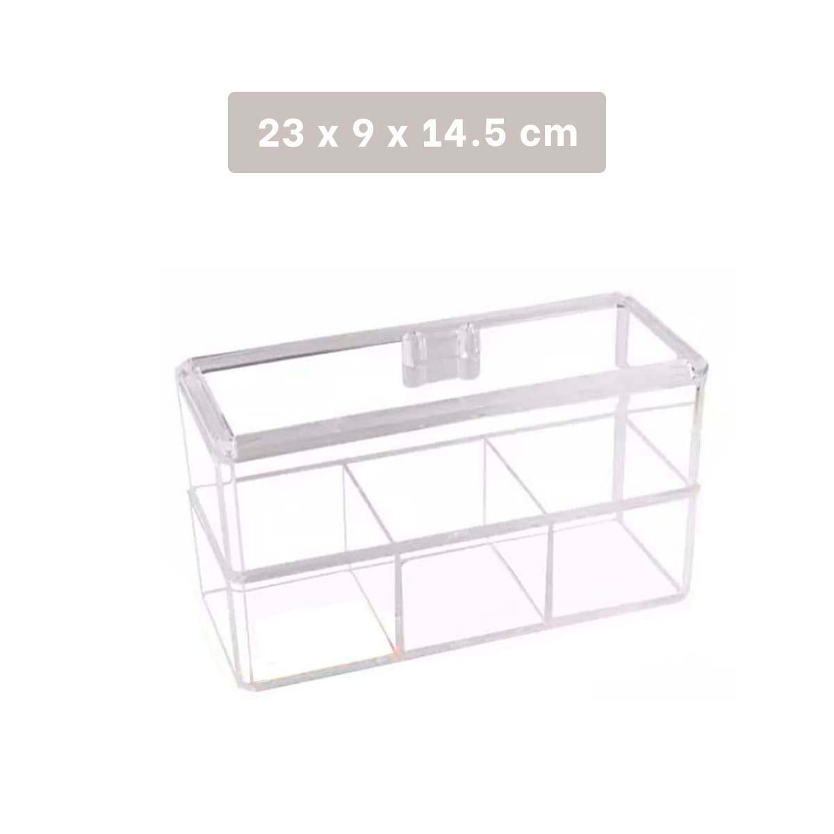 COMPLEMENTO DE ACRILICO 2 PISOS CON 3 DIVISIONES TRANSPARENTE Y+POST IT - 4