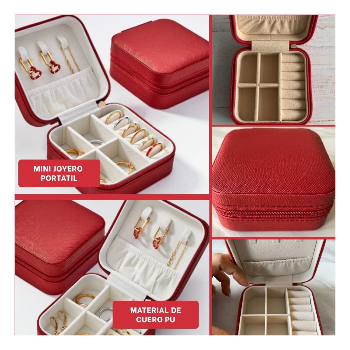 PRESENTACION JOYERO MINI PORTATIL PARA MUJER EN ROJO Y+POST IT - 5