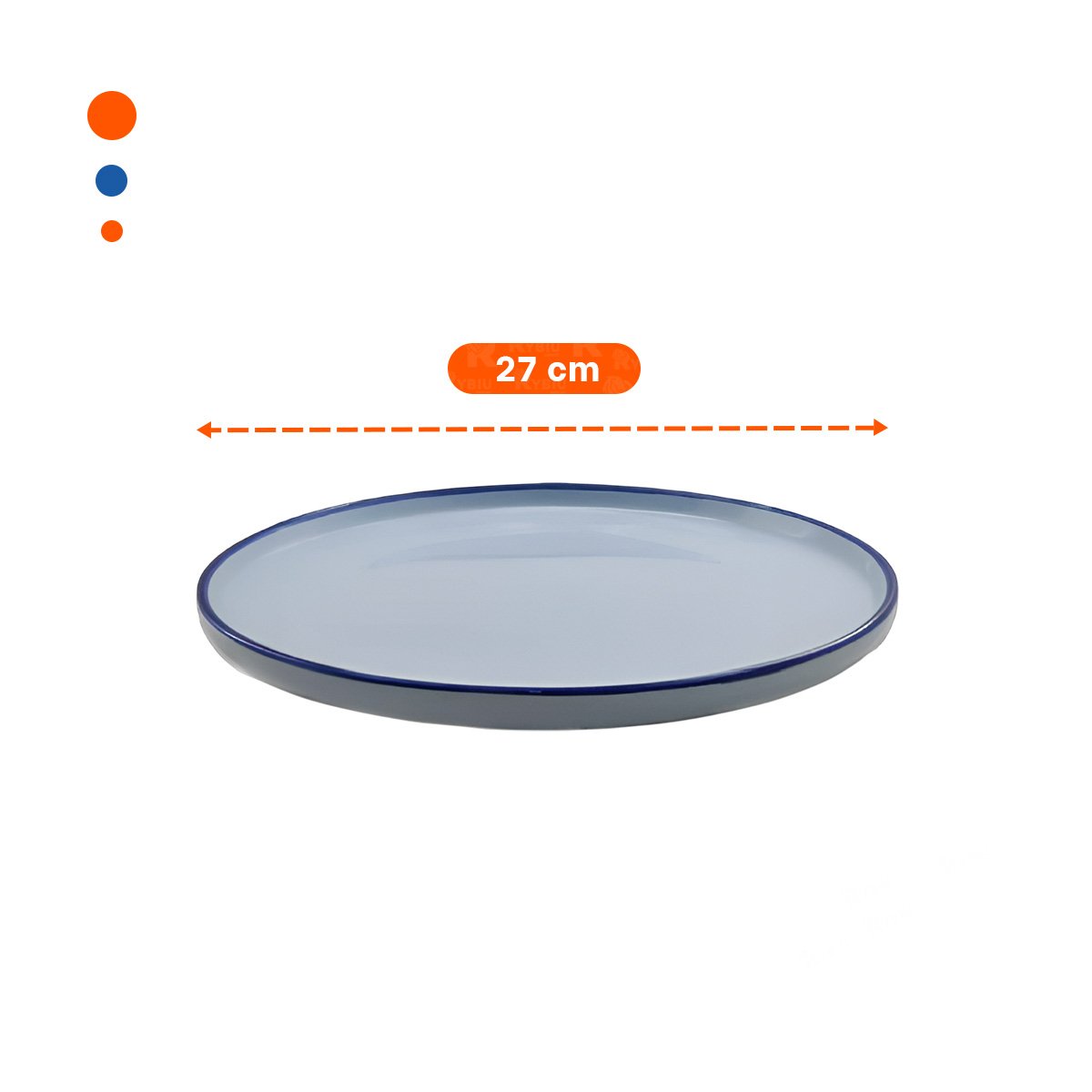 PIEZA CIRCULAR CON BORDE AZUL PARA PRESENTACION EN COMEDOR FAMILIAR - 4