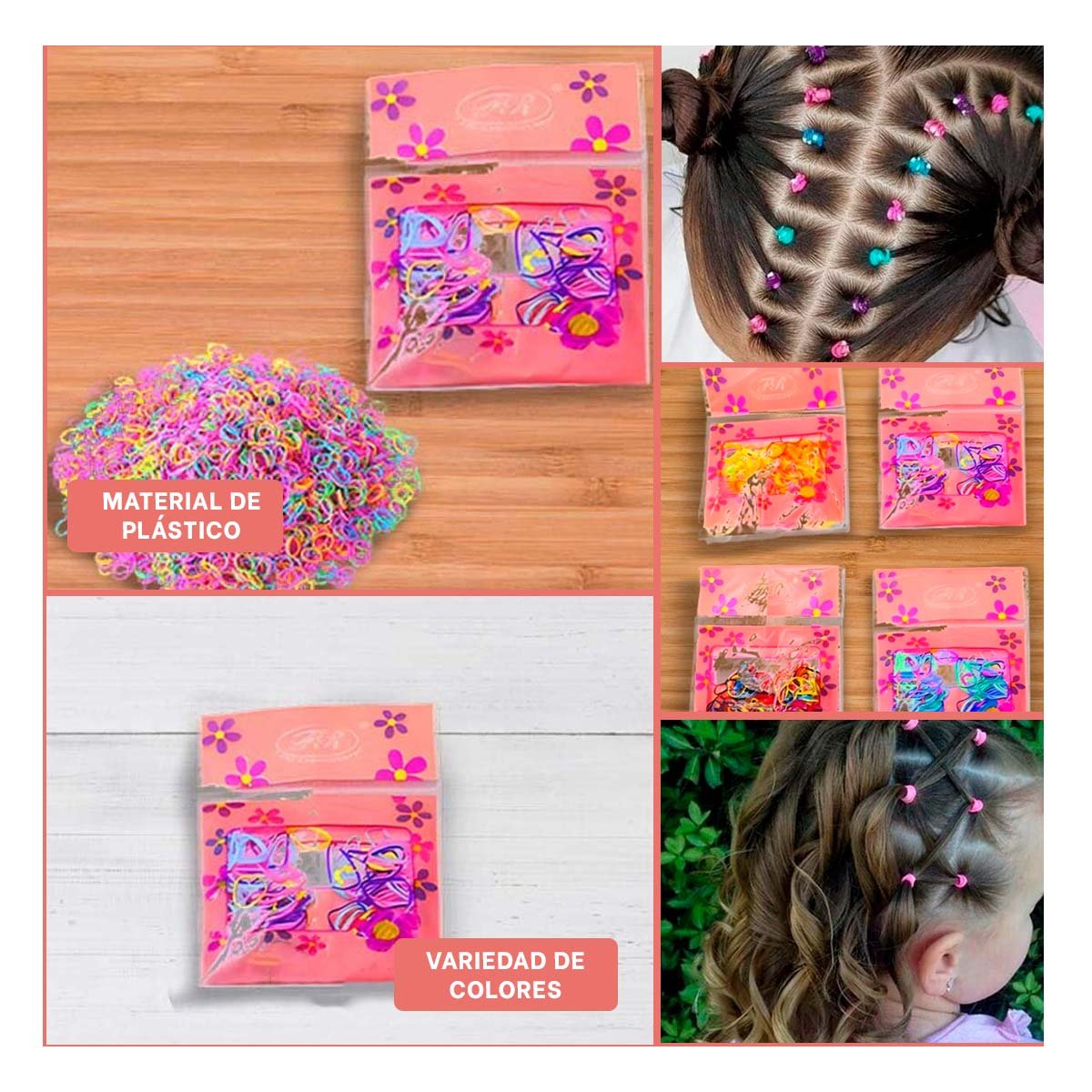 SET MULTICOLOR DE LIGAS PARA EL CABELLO 25MM PACK 10 Y+POST IT - 1
