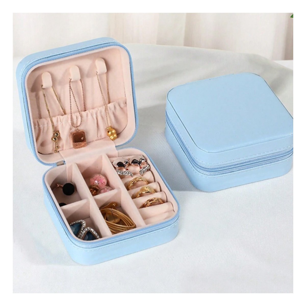 PRESENTACION JOYERO MINI PORTATIL PARA MUJER EN CELESTE CLARO Y+POST IT - 3