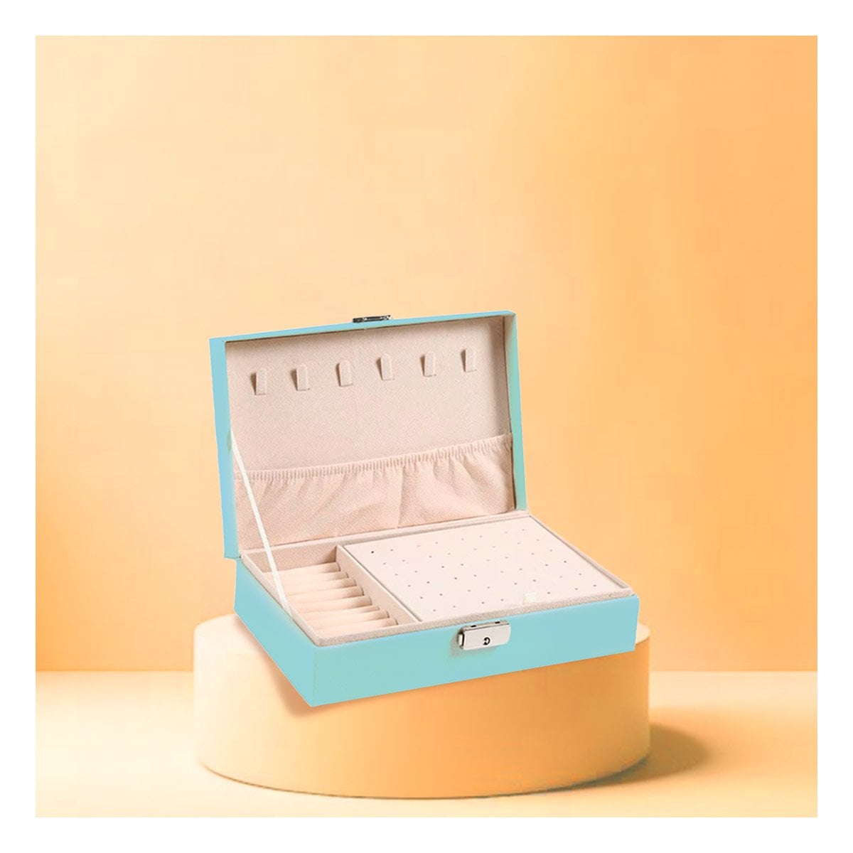 SET JOYERO RECTANGULAR 20,5X12,5X5,5 CM CELESTE Y+POST IT - 2