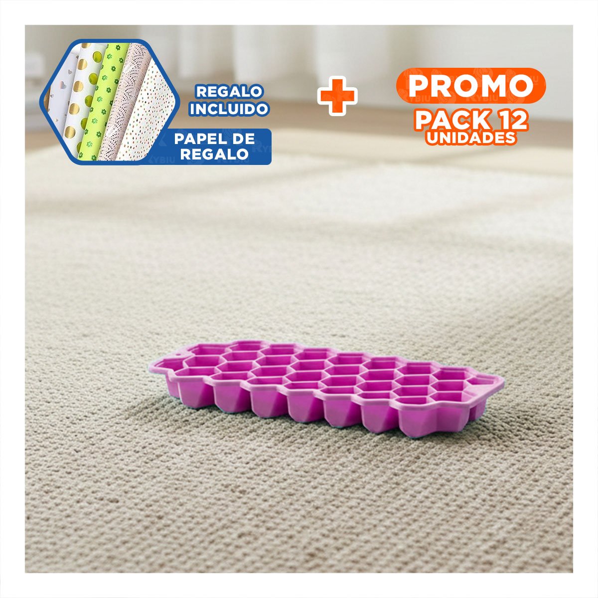 PACK12 HIELERA DE PANAL DE FUNCION PRACTICA ROSADO 20,5X12CM EN SU CASA Y+PAPEL REGALO - 1