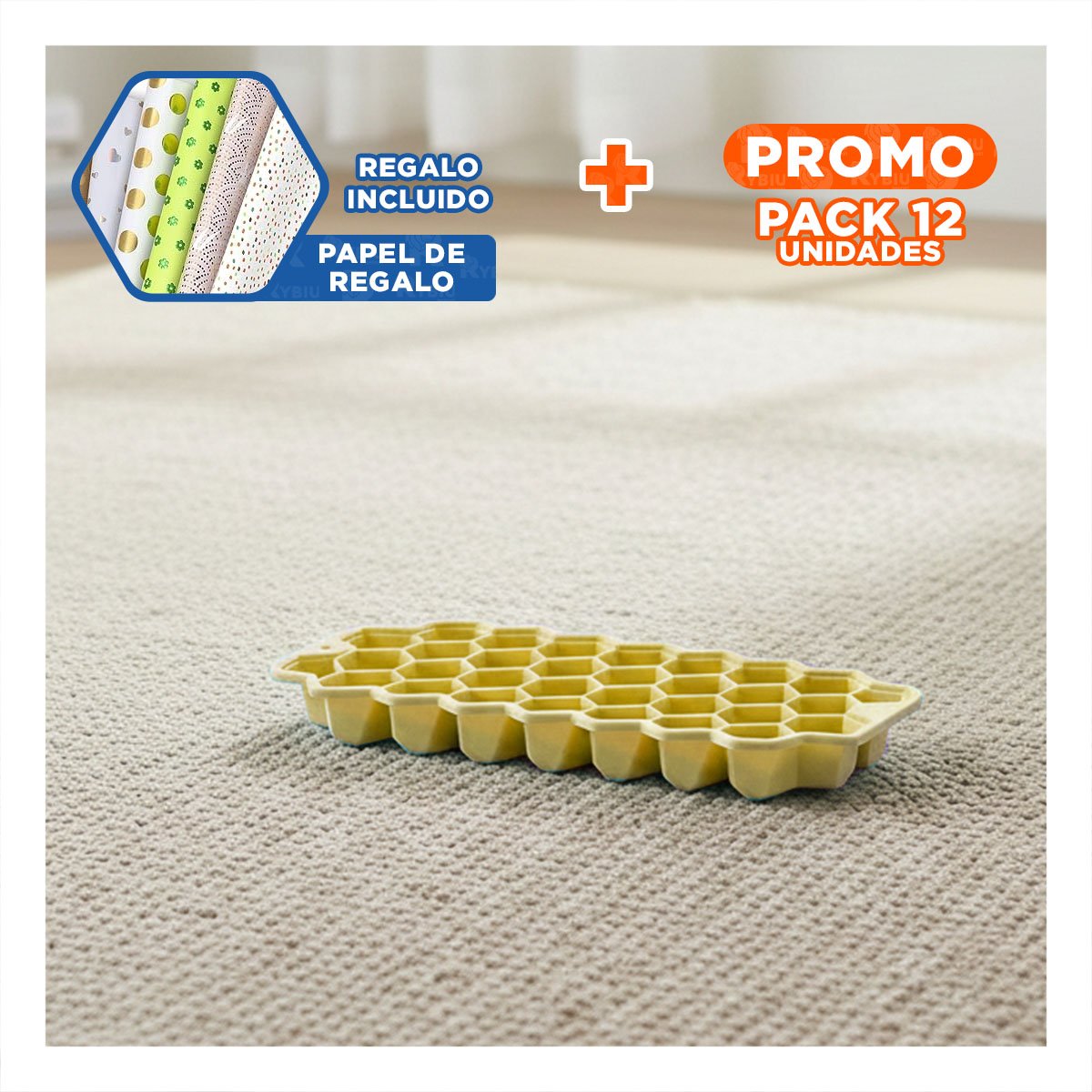 PACK12 HIELERA DE PANAL DE FUNCION PRACTICA AMARILLO 20,5X12CM EN SU CASA Y+PAPEL REGALO - 1