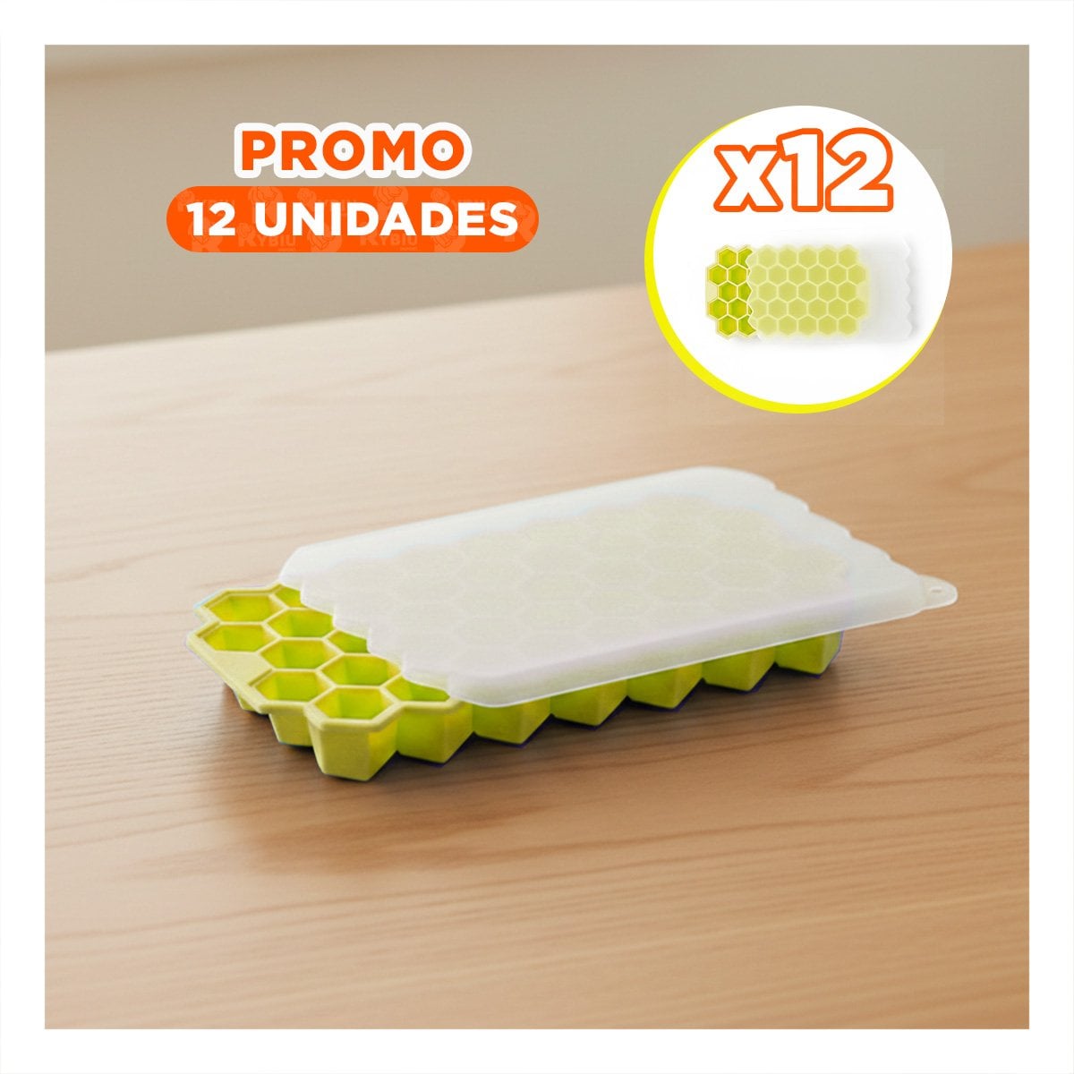 PACK12 MOLDE DE SILICONA AMARILLO 20,5X12CM CON CAPACIDAD PARA MUCHA GENTE - 1
