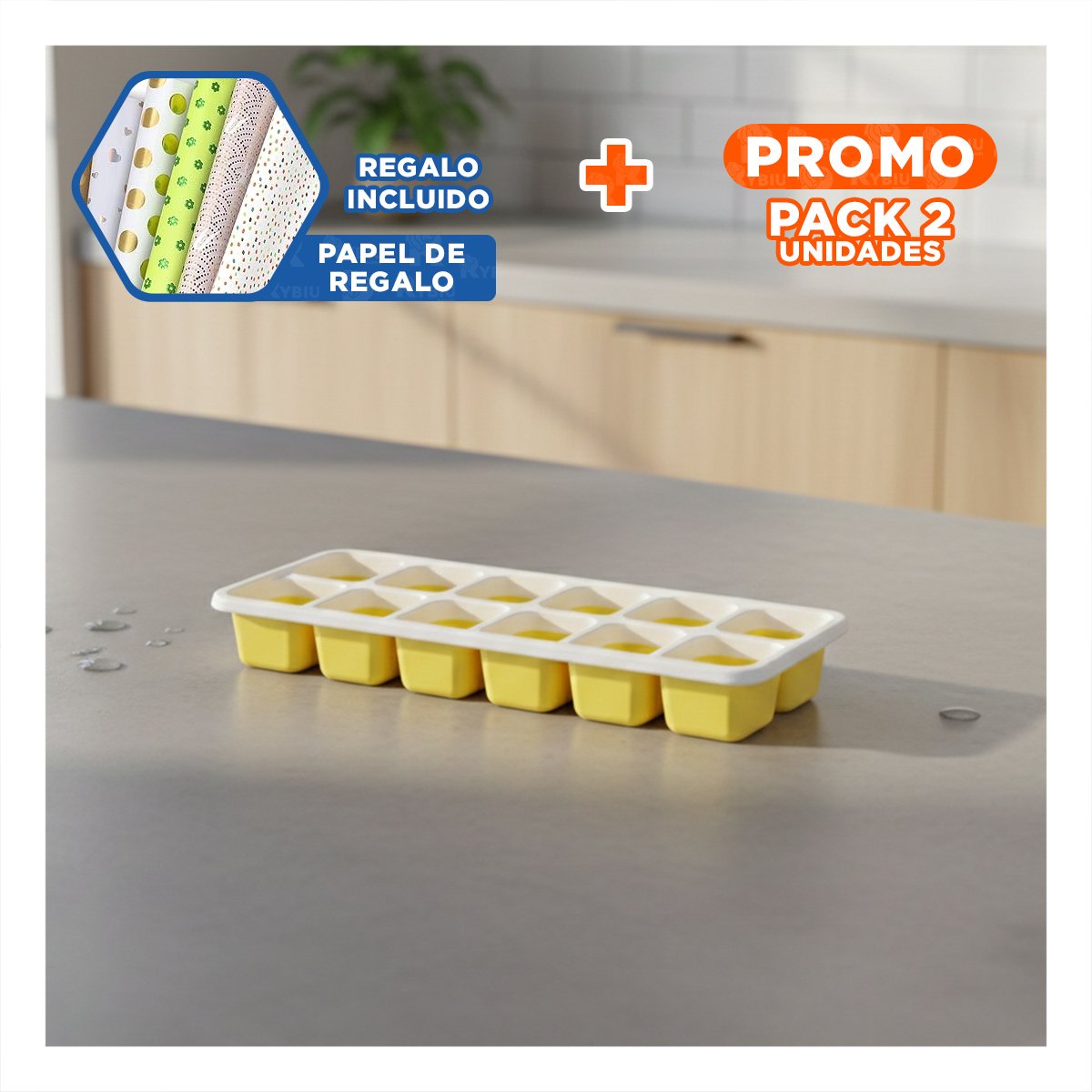 PACK2 ARTICULO PRACTICO PARA PREPARACIONES FRIAS Y COCTELES AMARILLO Y+PAPEL REGALO - 1