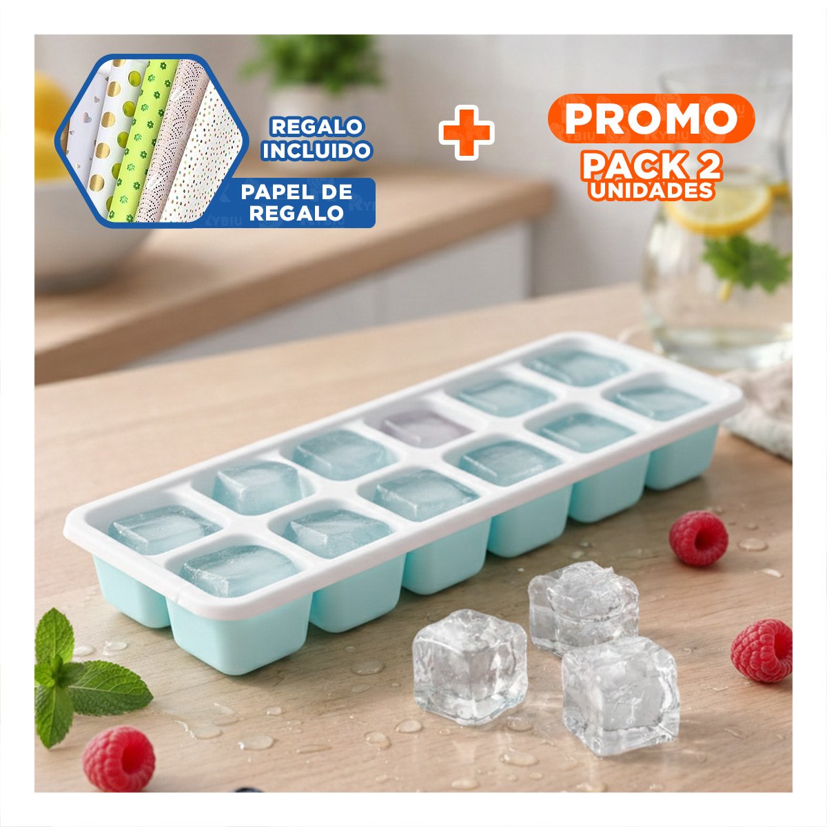 PACK2 KIT APILABLE PARA PREPARAR BEBIDAS FRIAS CELESTE Y+PAPEL REGALO - 1