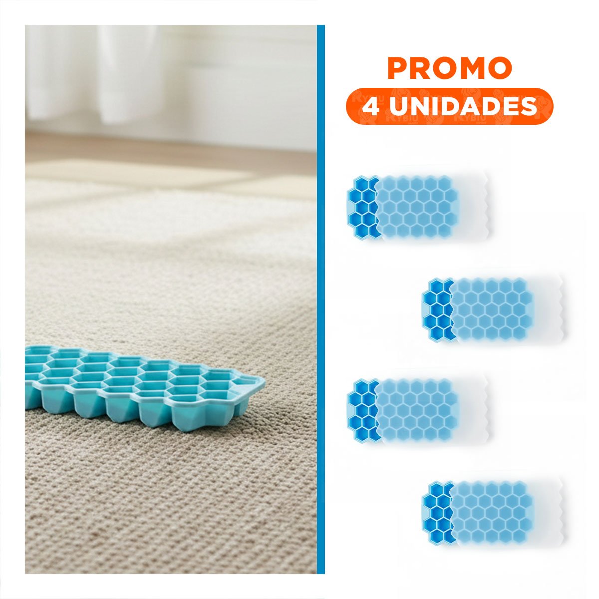 PACK4 MOLDE DE SILICONA CELESTE 20,5X12CM DE CALIDAD ROBUSTA PARA EVENTOS Y+REGALO STICKER - 1