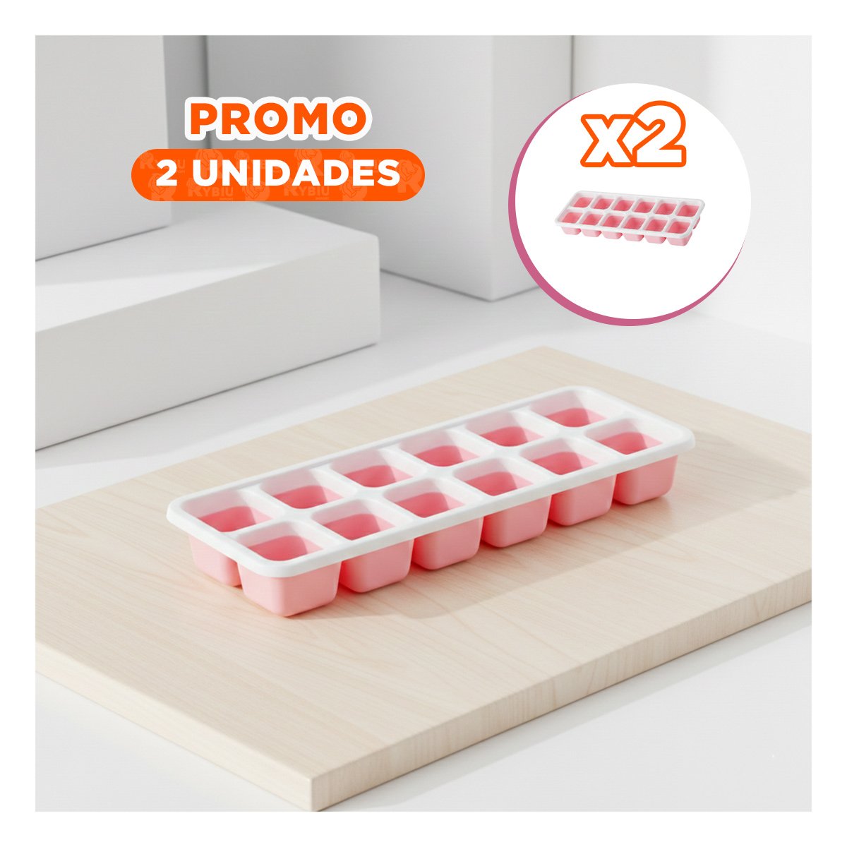 PACK2 HIELERA DE CUBOS PARA HISTORIAS LINDAS ROSADO 7X2 EN SUS ALMUERZOS Y+REGALO STICKER - 1