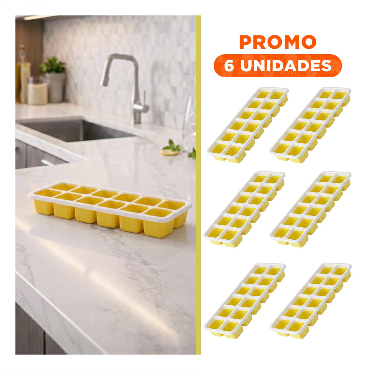 PACK6 FORMA CREATIVA PARA PREPARAR AGUA JUGOS Y SMOOTHIES AMARILLO - 1
