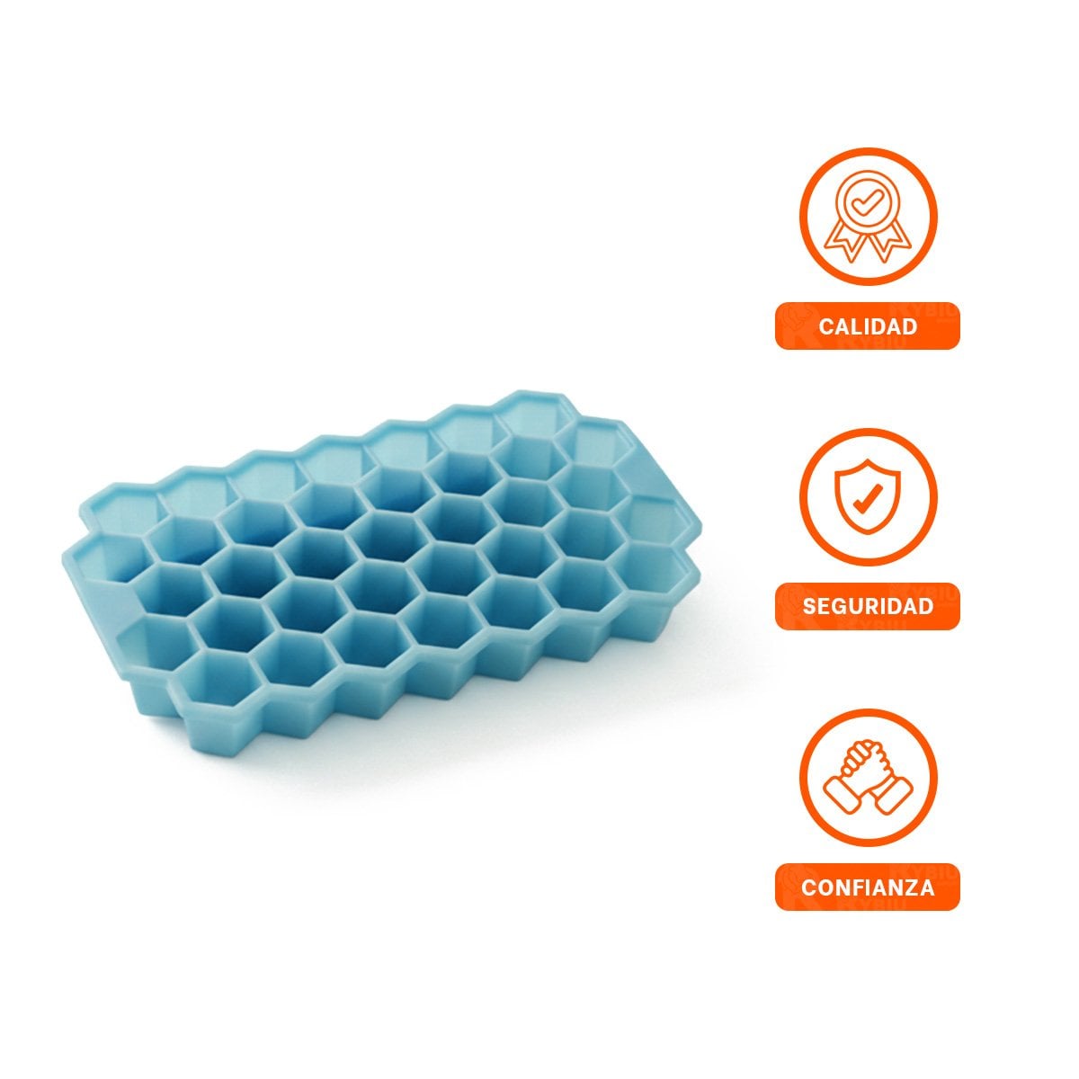 BANDEJA DE HIELO DE MODELO VERSATIL CELESTE 20,5X12CM PARA HOGAR - 3