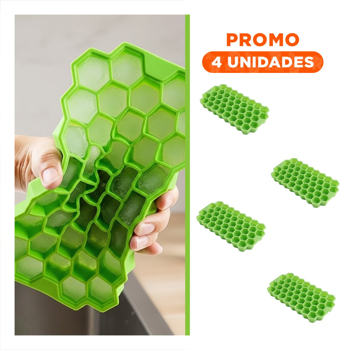 PACK4 MOLDE DE SILICONA VERDE 20,5X12CM DE CALIDAD ROBUSTA PARA EVENTOS Y+REGALO STICKER - 1