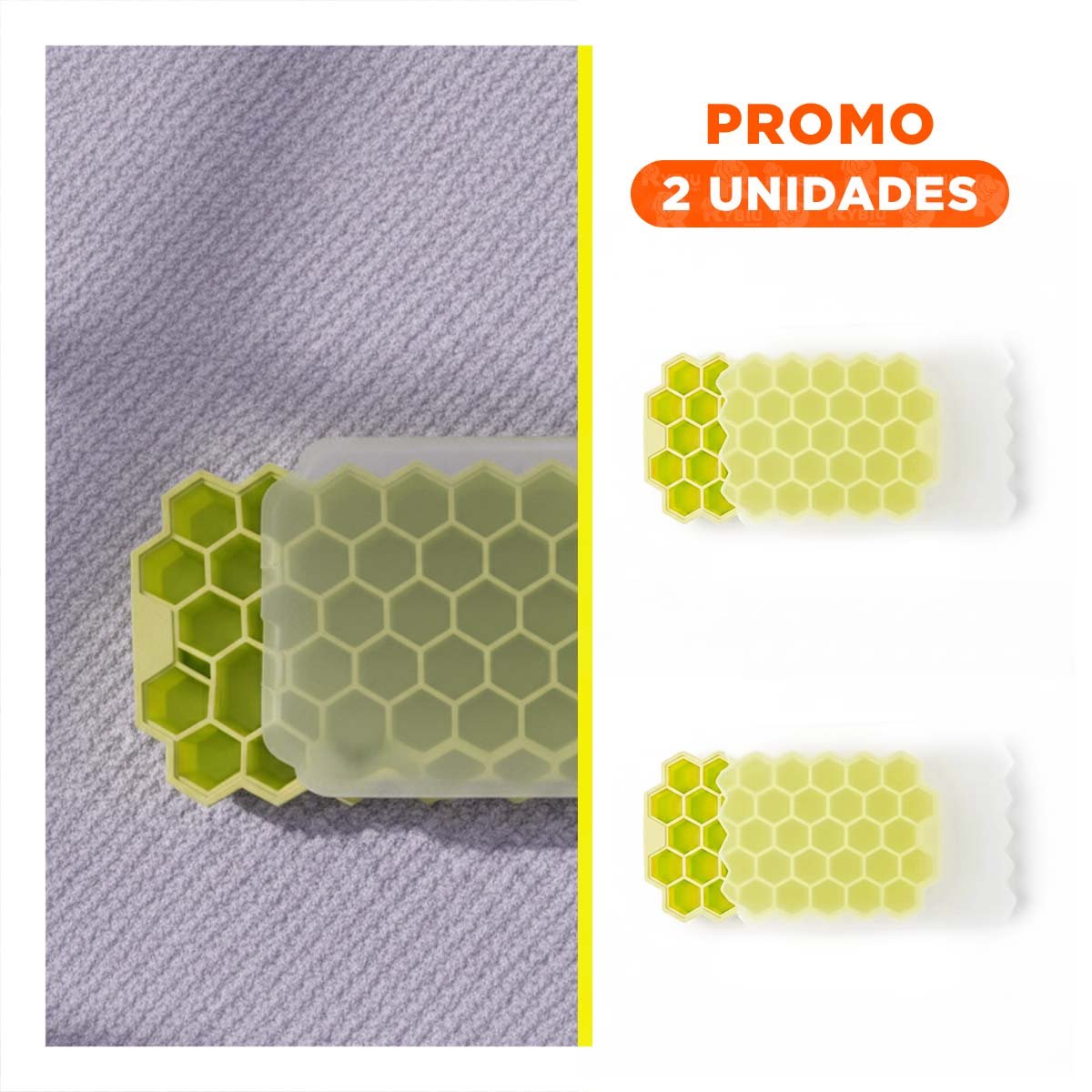 PACK2 ACCESORIO DE FRIO CON FORMA DE PANAL AMARILLO 20,5X12CM PARA USO - 1