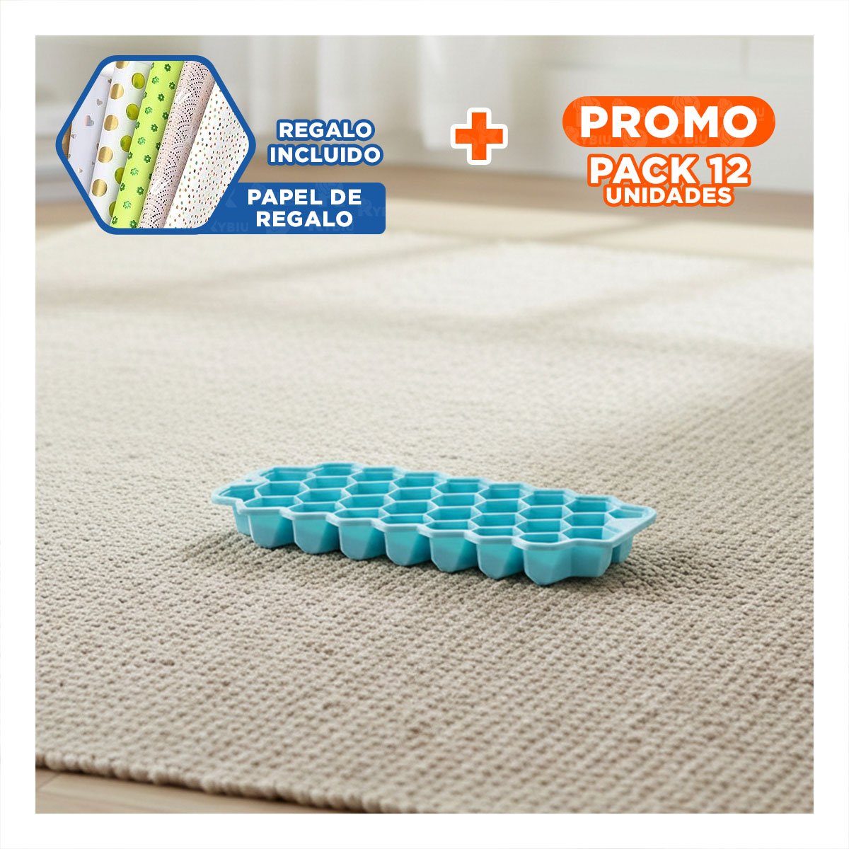 PACK12 HIELERA DE PANAL DE FUNCION PRACTICA CELESTE 20,5X12CM EN SU CASA Y+PAPEL REGALO - 1