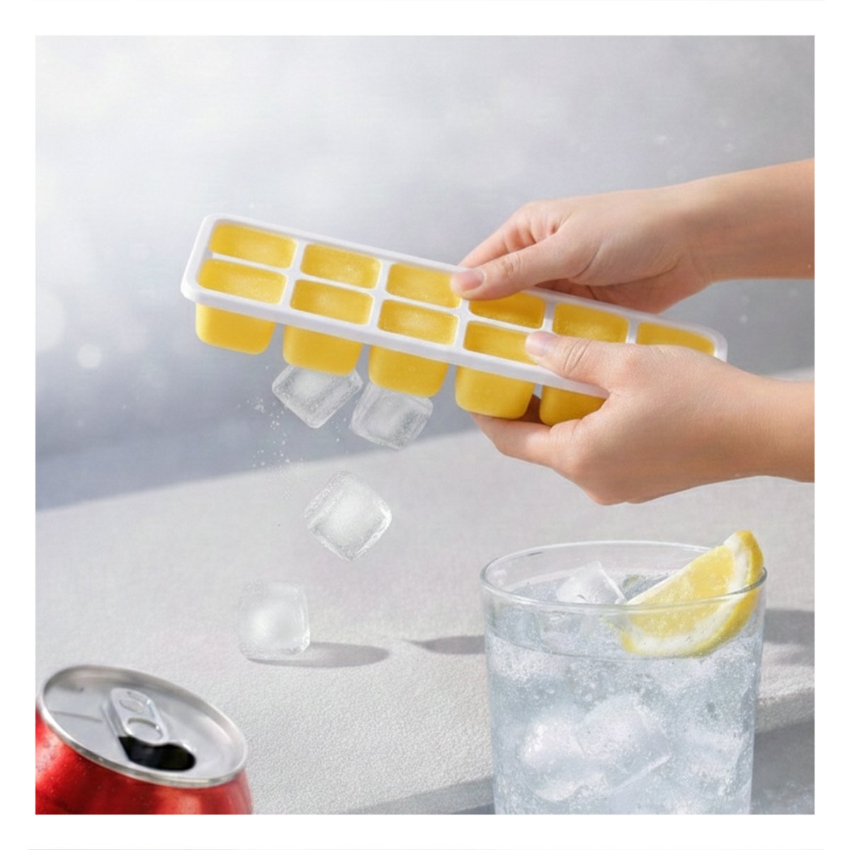 PACK12 FORMA COMPACTA PARA HIELO COCTELES Y PREPARACIONES AMARILLO - 5