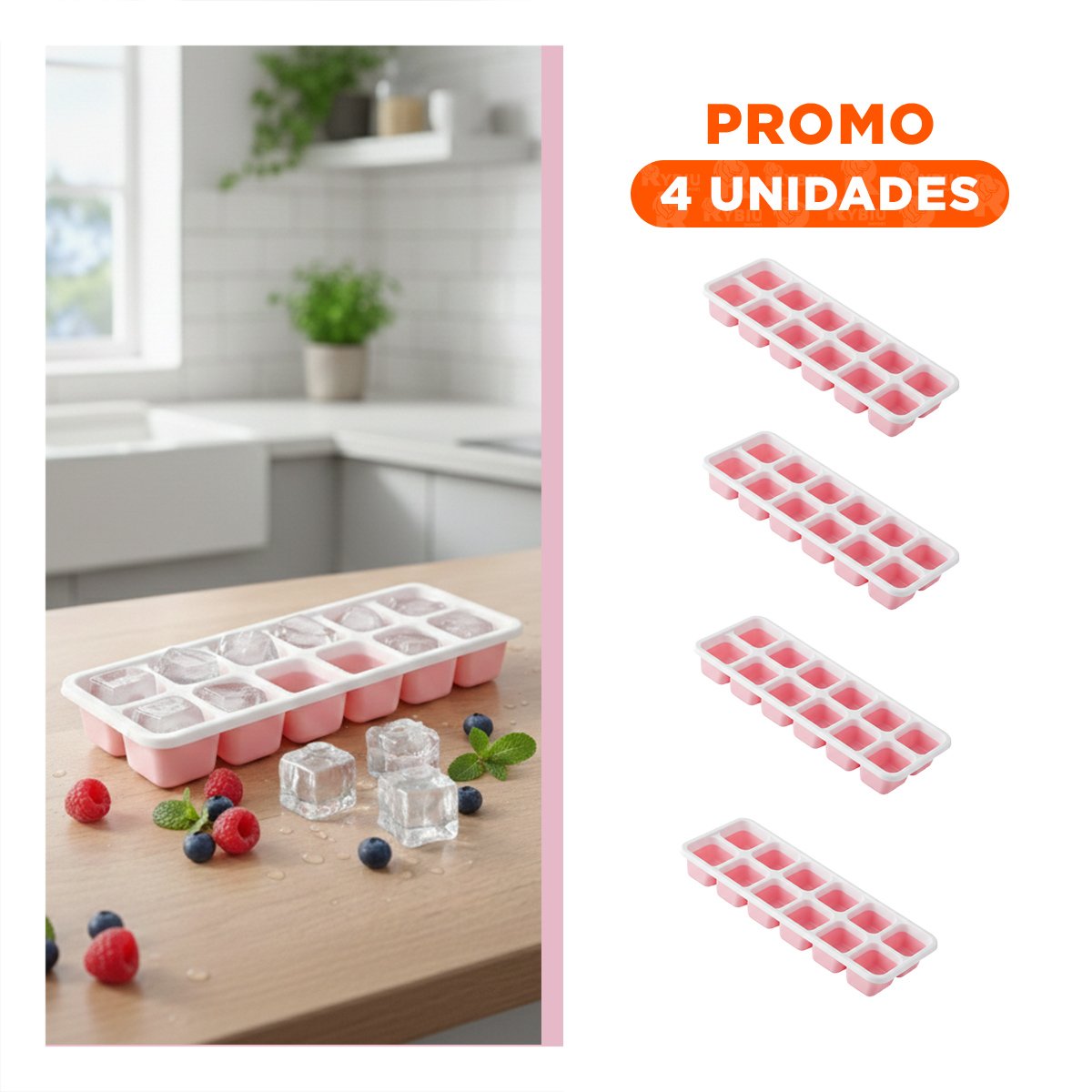 PACK4 MOLDE DE SILICONA ROSADO 7X2 DE CALIDAD ROBUSTA PARA SUS EVENTOS Y+REGALO STICKER - 1
