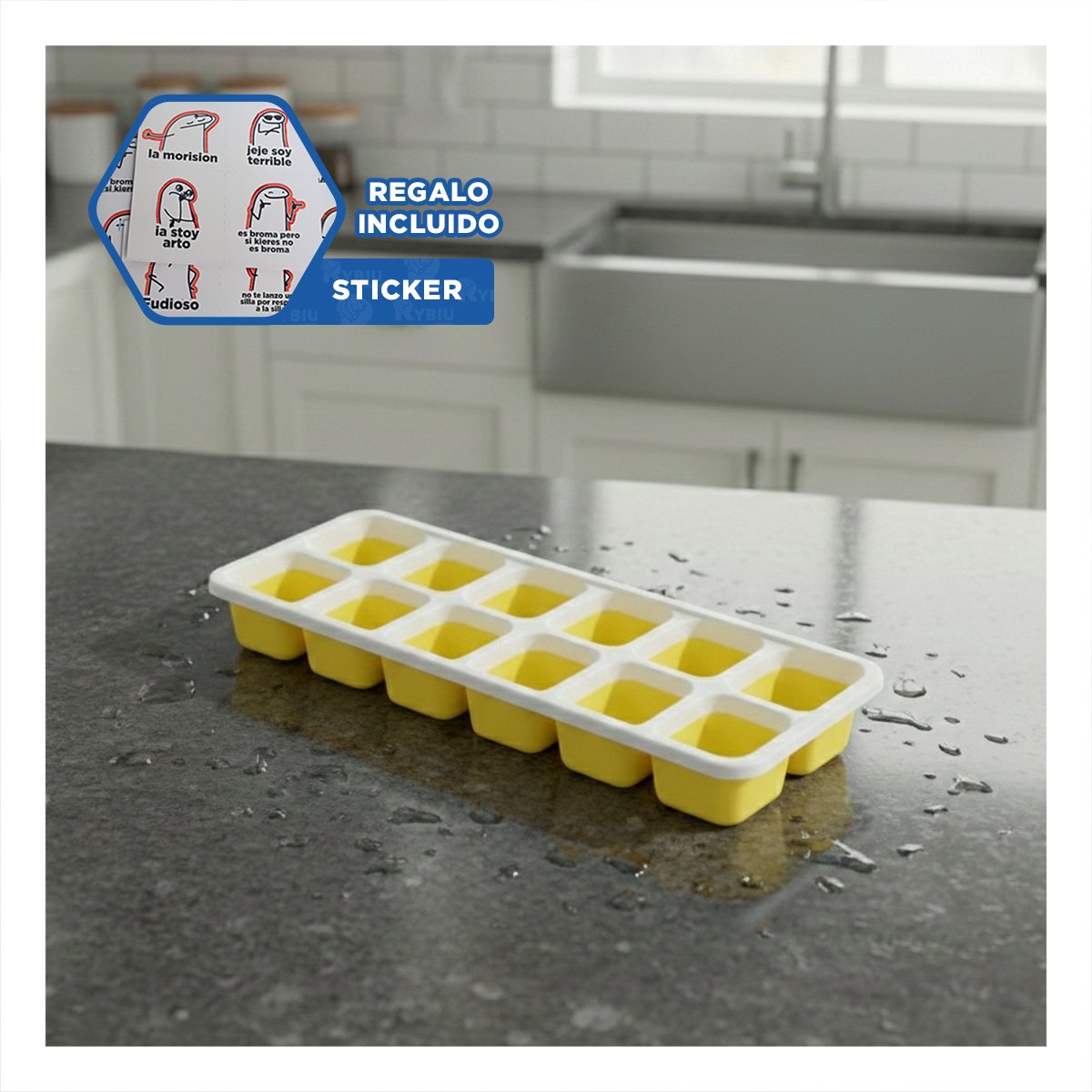 JUEGO PRACTICO PARA COCINA FIESTA Y COCTELES AMARILLO Y+REGALO STICKER - 1