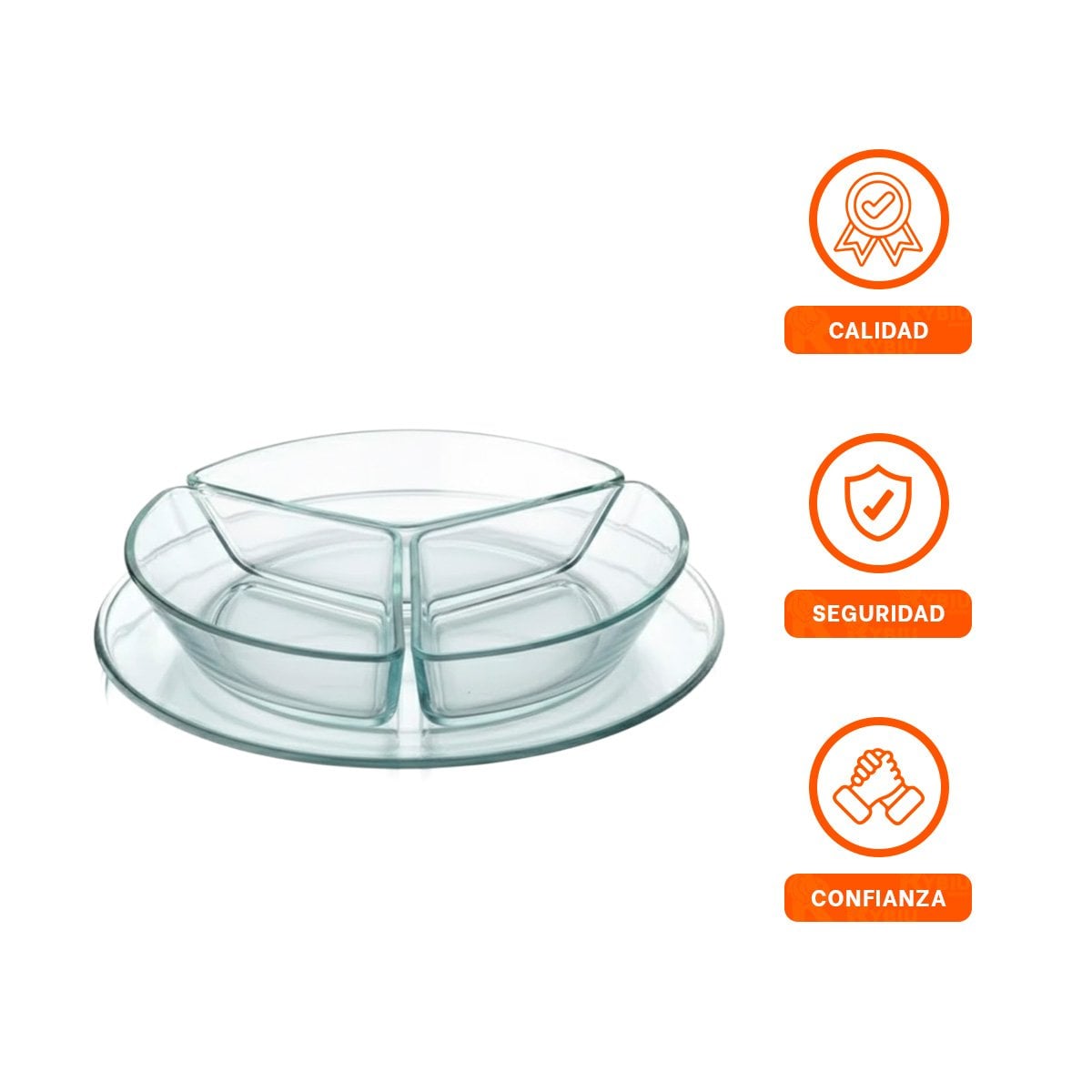ORGANIZADOR DE MESA TRANSPARENTE 3 DIVISIONES DE MODELO VERSATIL PARA HOGAR - 3