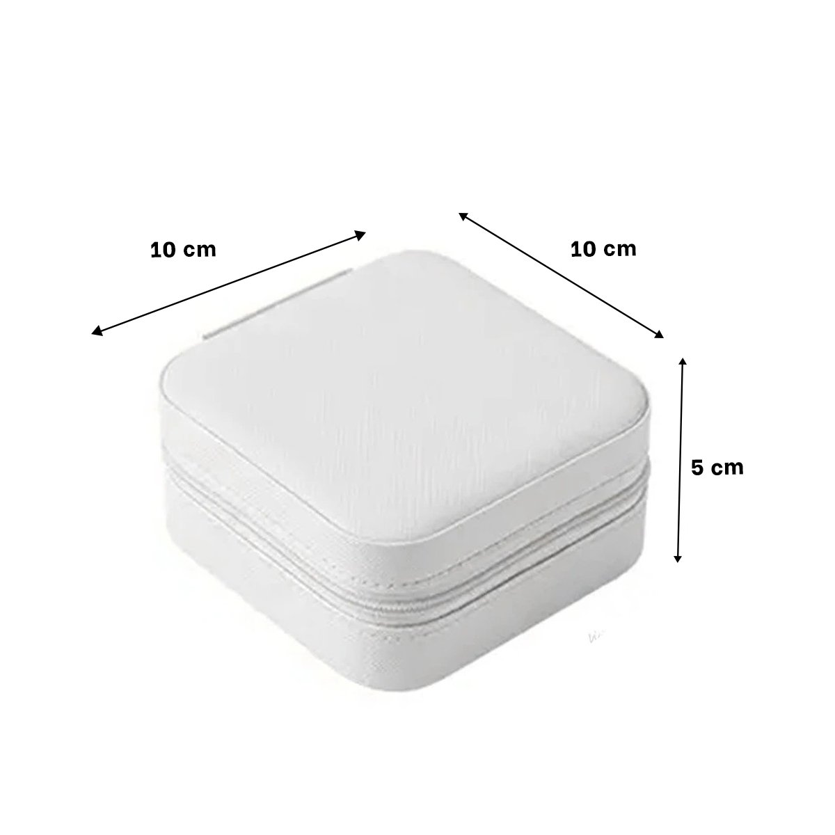 ORGANIZADOR DE VIAJE CON ESPEJO CUERO PU BLANCO PARA JOYAS Y+POST IT - 4